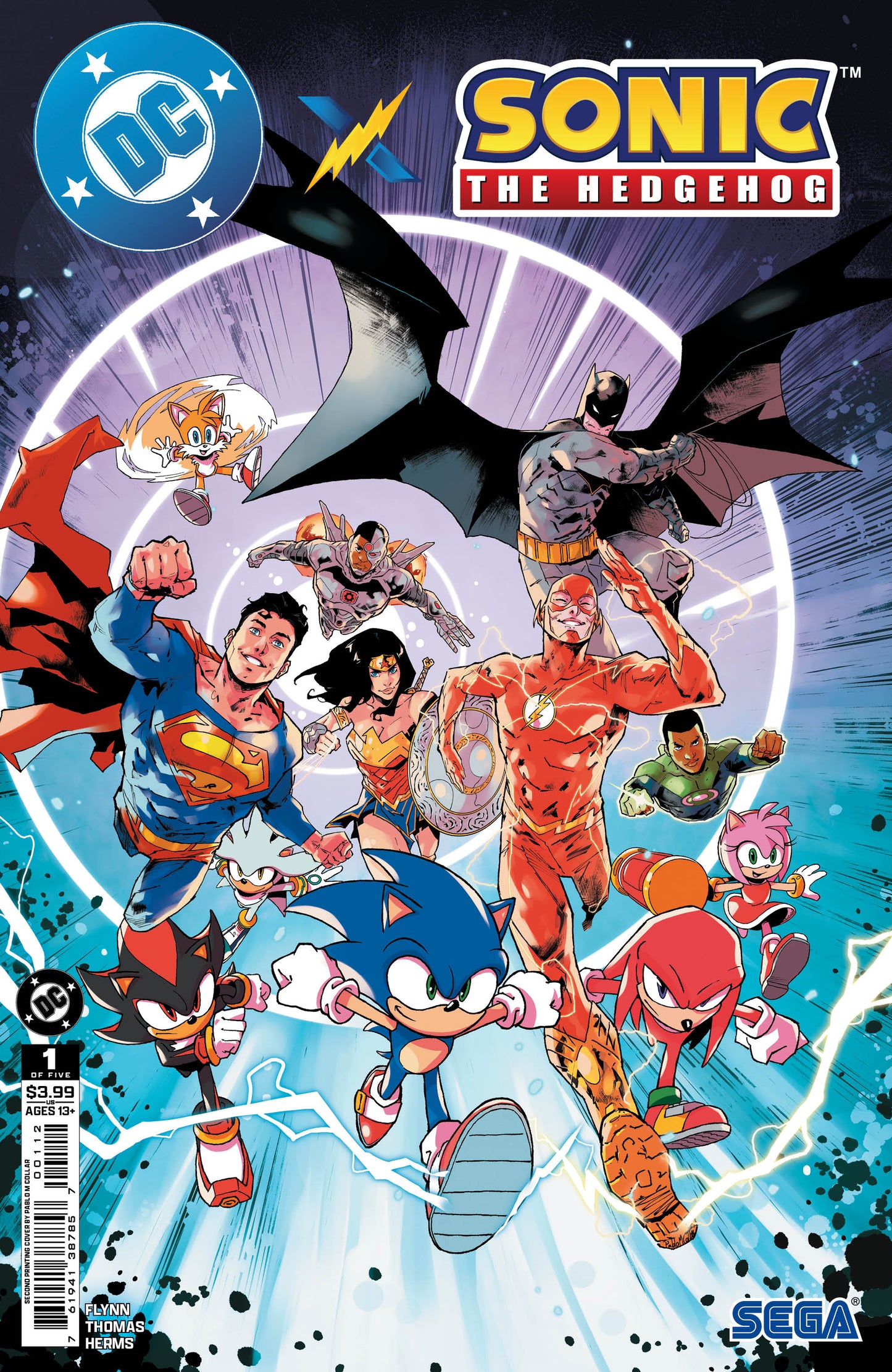 DC X SONIC THE HEDGEHOG #1 (OF 5) Second Printing Cvr A Pablo M Collar