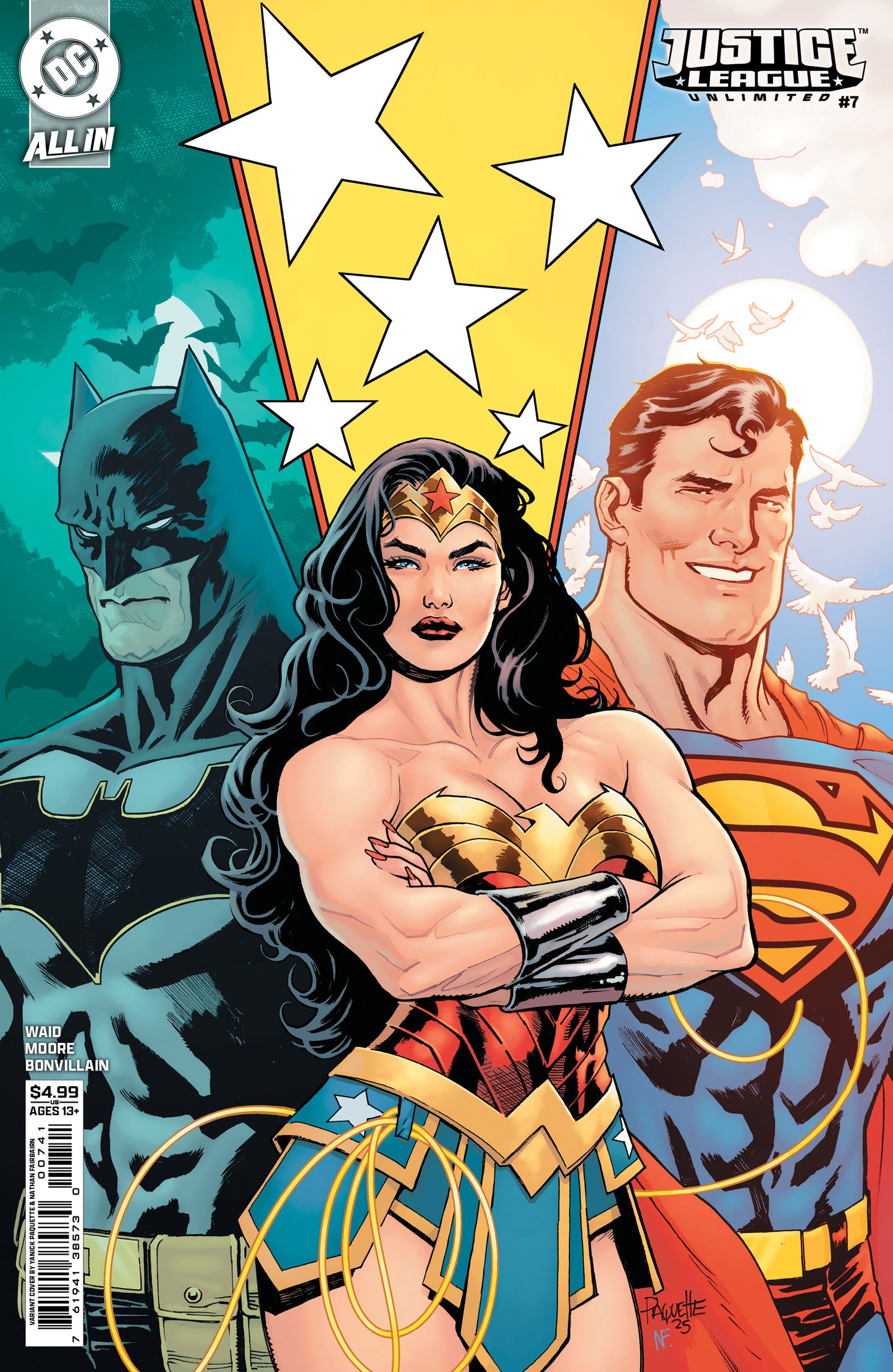 JUSTICE LEAGUE UNLIMITED #7 CVR D YANICK PAQUETTE CARD STOCK VAR (WE ARE YESTERDAY Part 5)