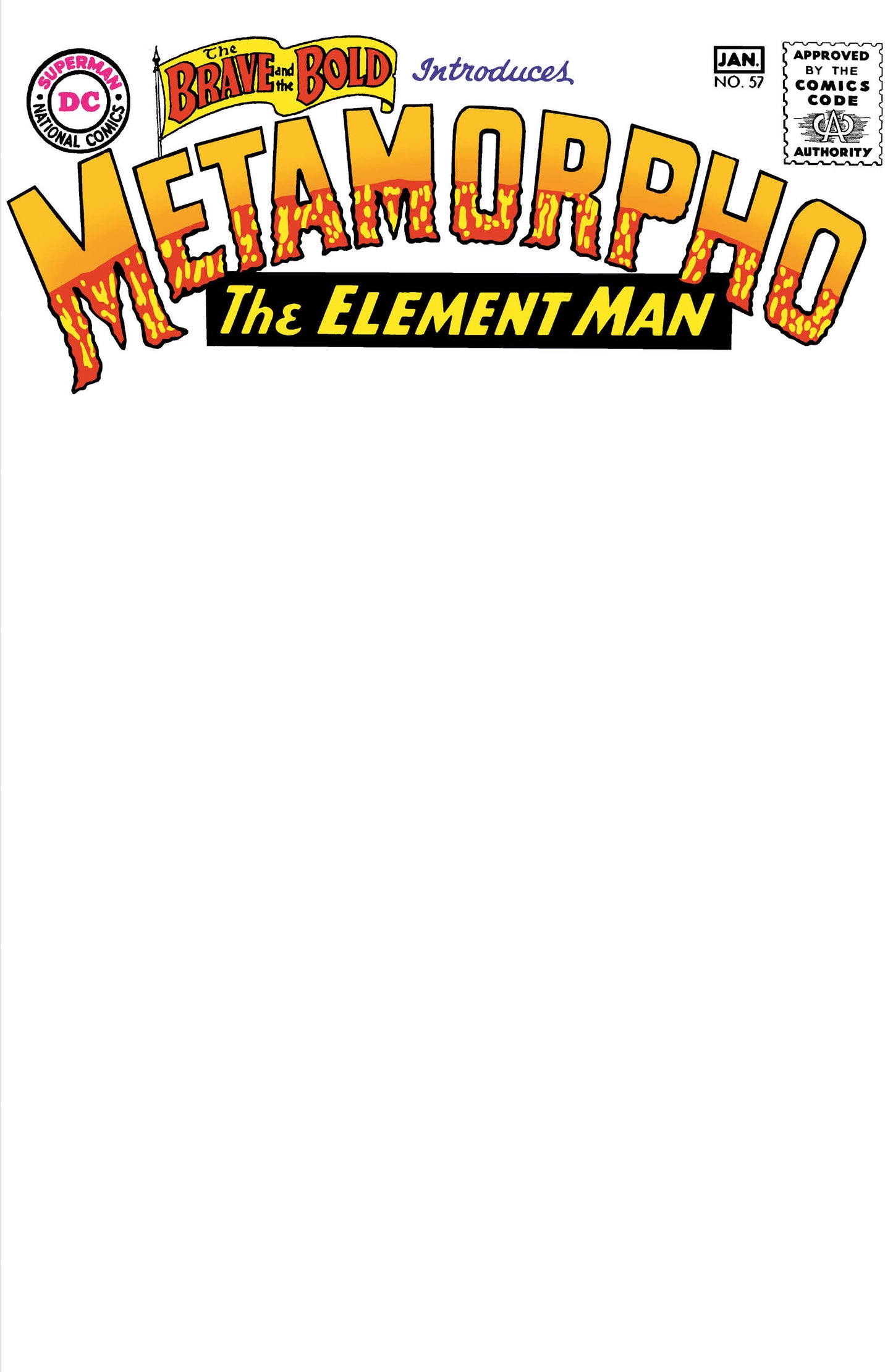 BRAVE AND THE BOLD #57 FACSIMILE EDITION CVR C BLANK CARD STOCK VAR