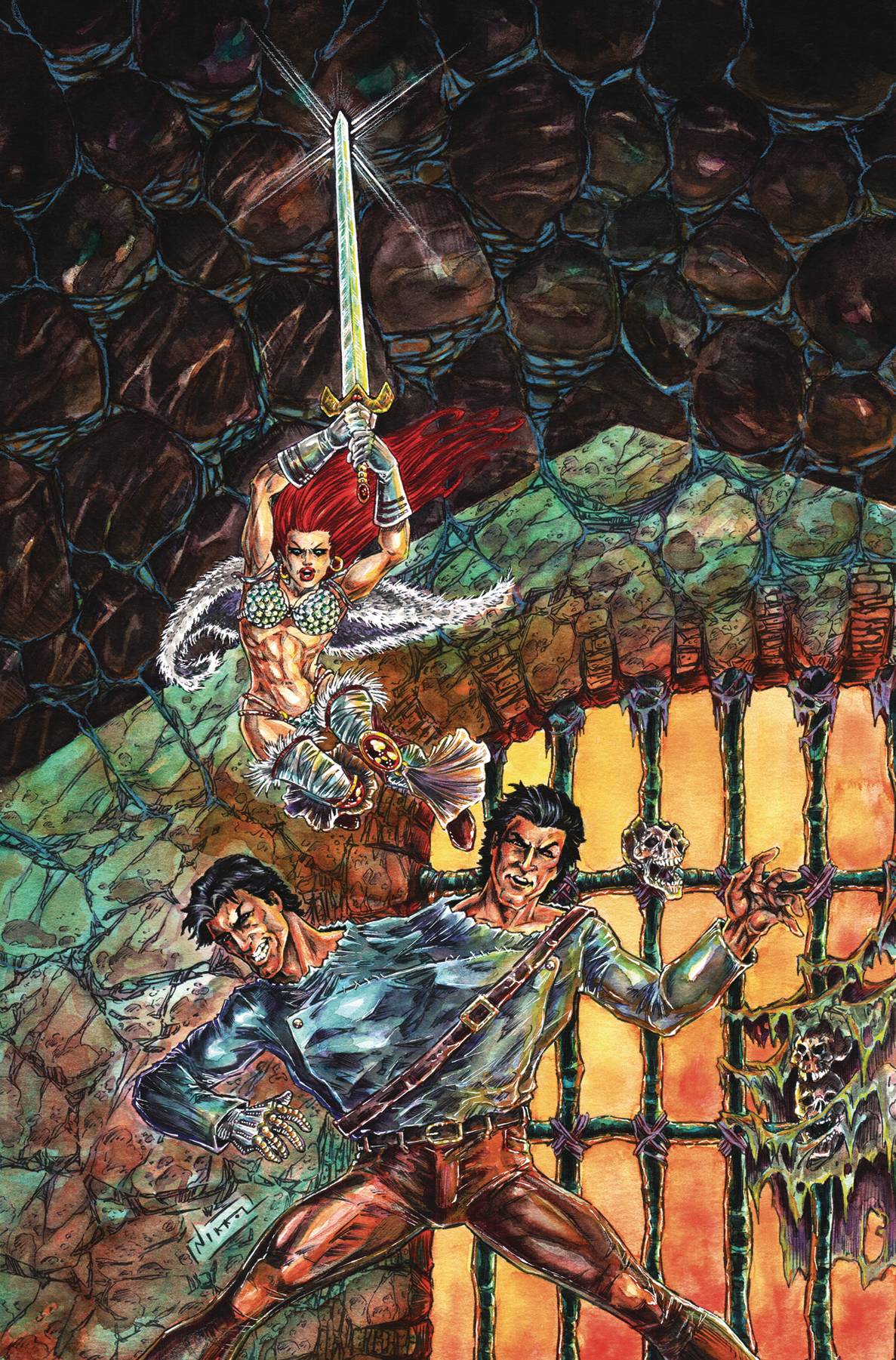 RED SONJA VS THE ARMY OF DARKNESS #3 CVR H INC 1:10 NIKKOL JELENIC VIRGIN VAR