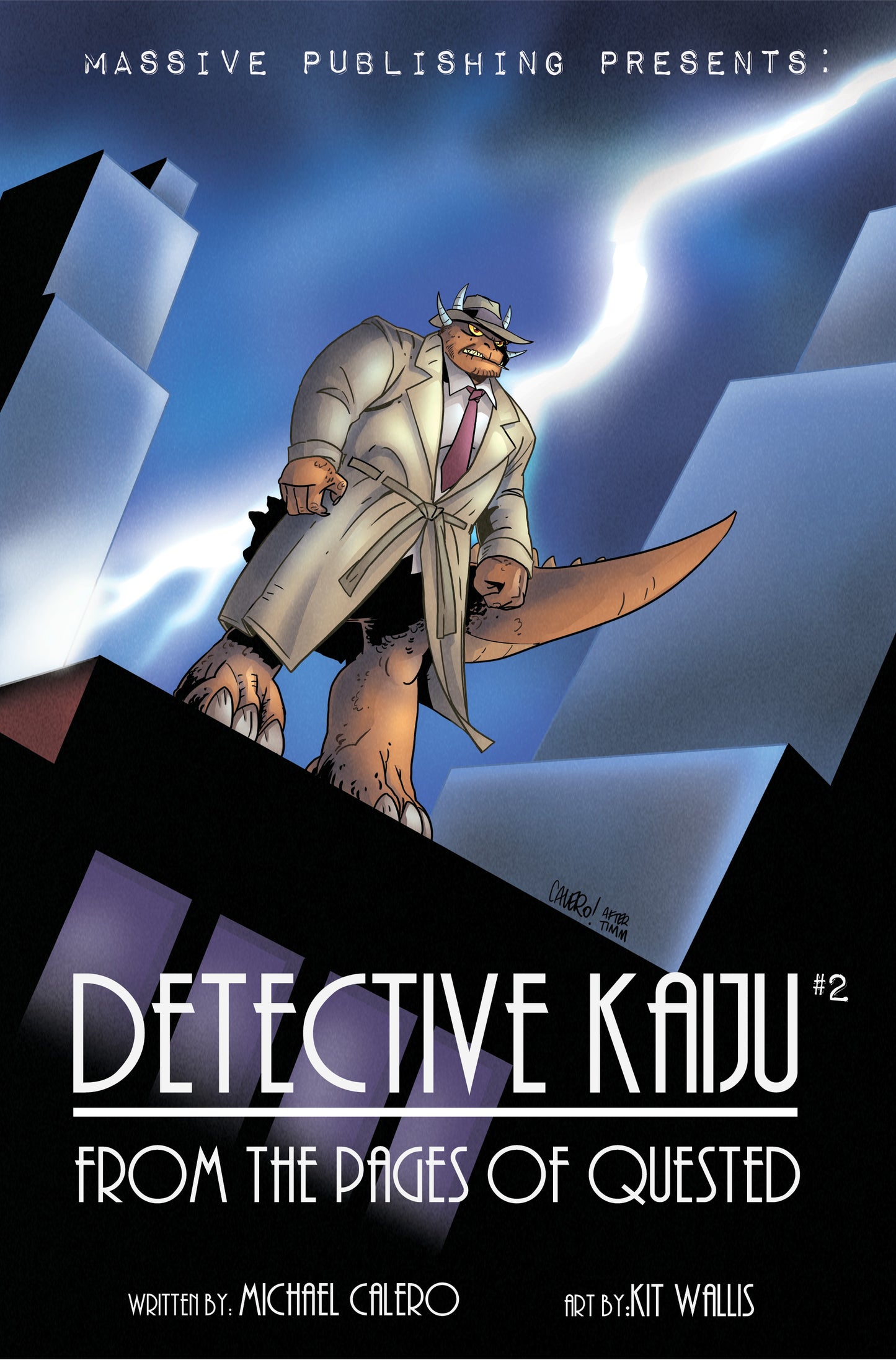 DETECTIVE KAIJU #2 (OF 4) CVR C MICHAEL CALERO NOIR HOMAGE VAR