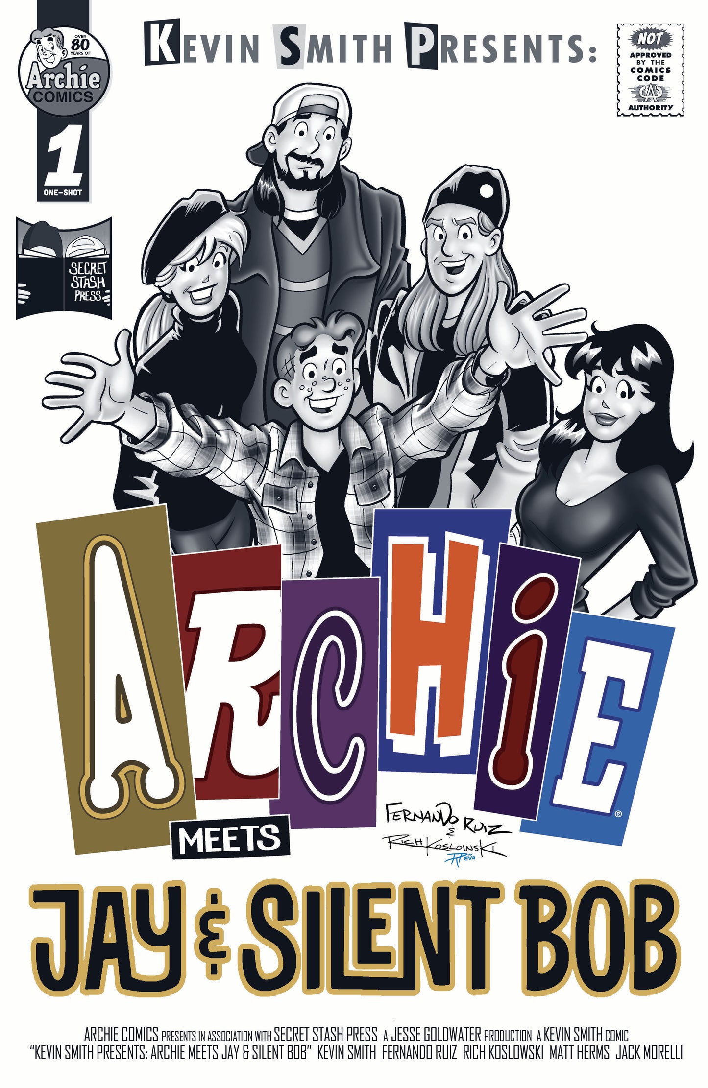 ARCHIE MEETS JAY AND SILENT BOB #1 (ONE SHOT) CVR B FERNANDO RUIZ RICH KOSLOWSKI HOMAGE GREYSCALE VAR (MR)