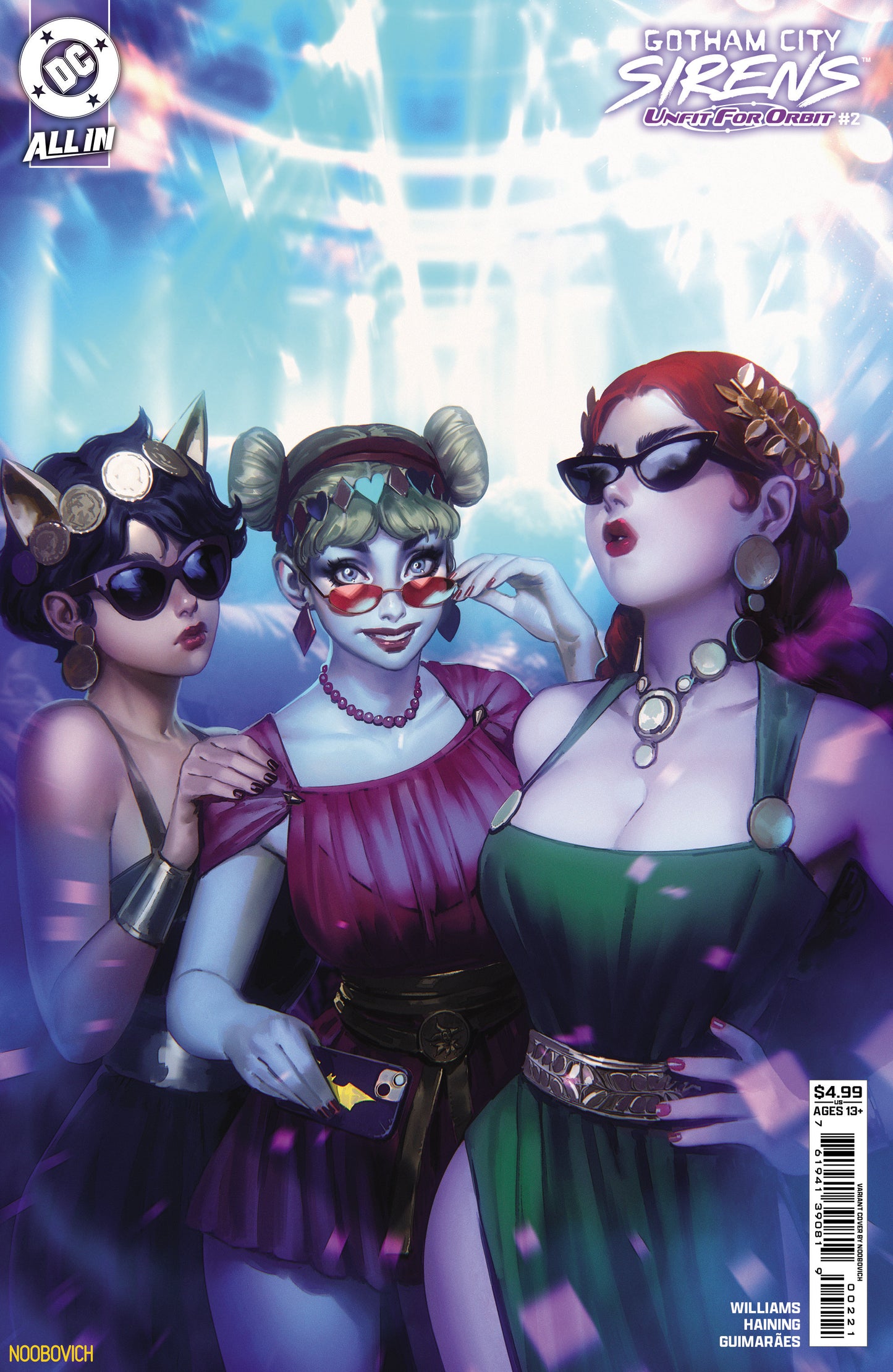 GOTHAM CITY SIRENS UNFIT FOR ORBIT #2 (OF 5) CVR B NOOBOVICH CARD STOCK VAR