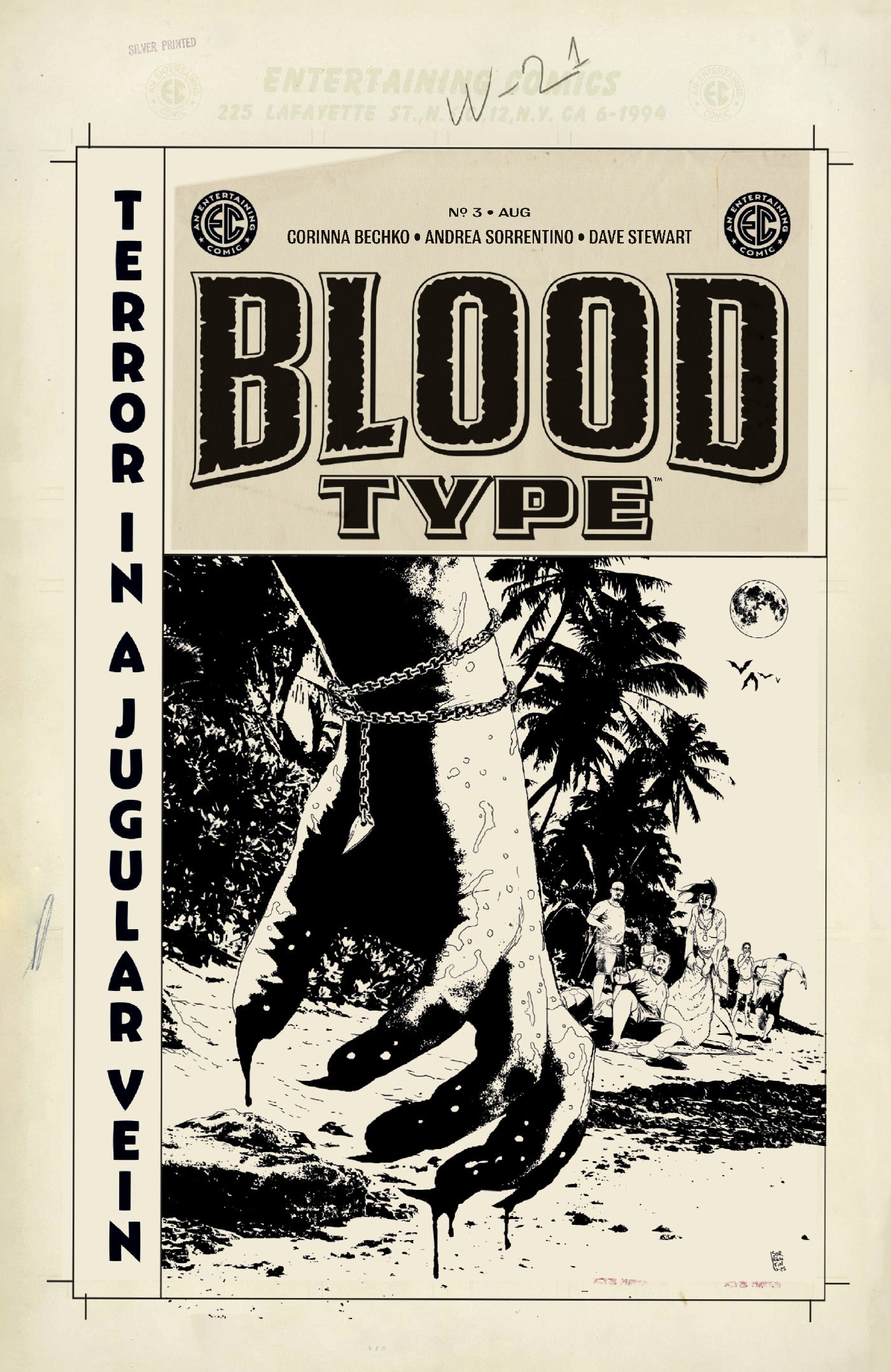 EC BLOOD TYPE #3 (OF 4) CVR D INC 1:20 ANDREA SORRENTINO B&W ARTIST EDITION VAR