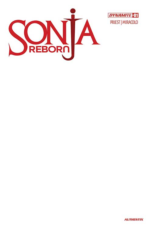 SONJA REBORN #1 CVR J BLANK AUTHENTIX VAR