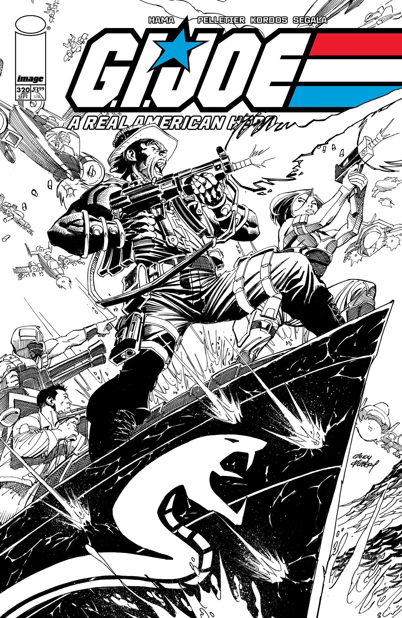 GI JOE A REAL AMERICAN HERO #320 CVR B ANDY KUBERT B&W VAR