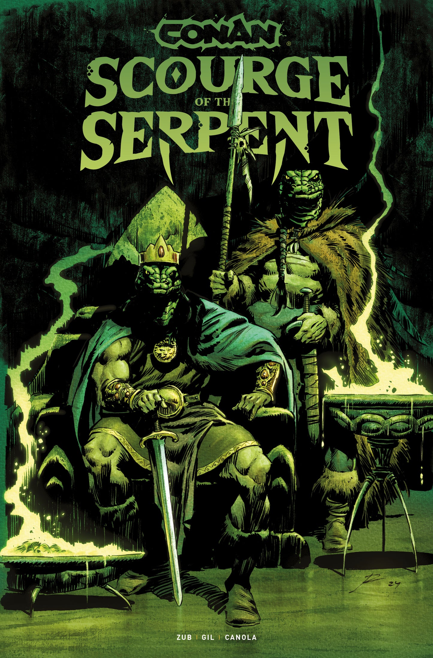 CONAN THE BARBARIAN SCOURGE OF THE SERPENT #1 (OF 4) CVR G ROBERTO DE LA TORRE GLOW IN THE DARK VAR (MR)