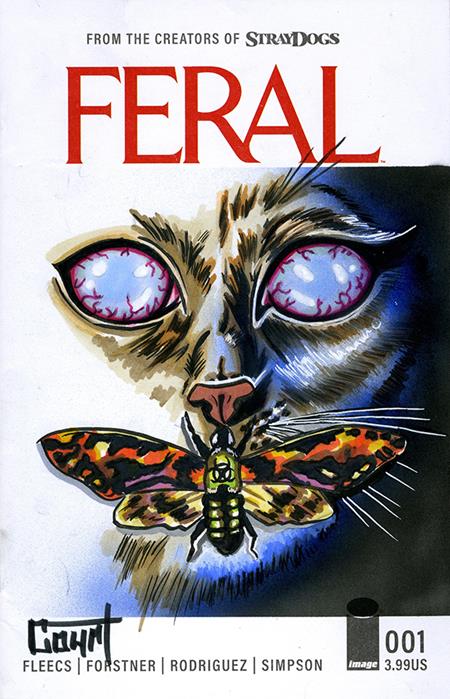 DF FERAL #1 BLANK VARIANT SIGNED AND REMARKED WITH A SILENCE OF THE LAMBS HOMAGE SKETCH BY JESSICA COURT Allocations may occur.