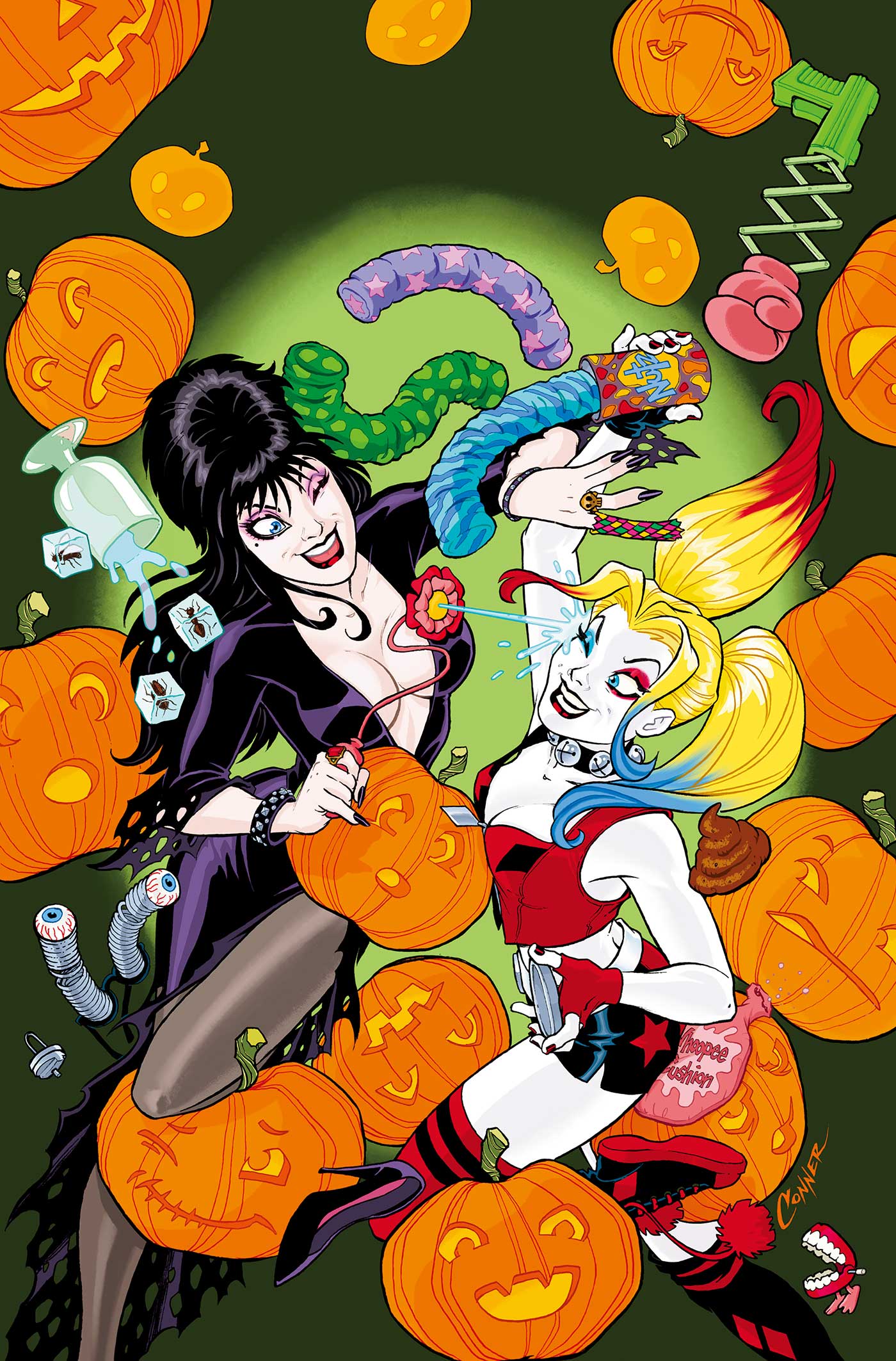 HARLEY QUINN X ELVIRA #1 CVR K AMANDA CONNER METAL PREMIUM VAR