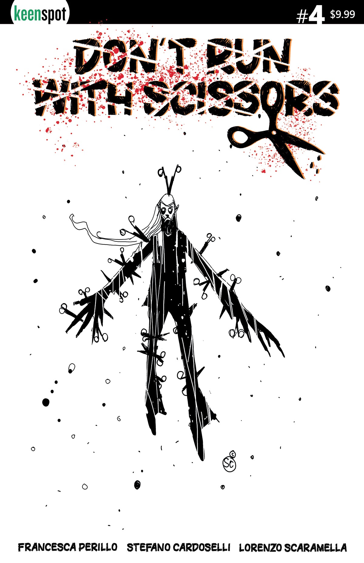 DONT RUN WITH SCISSORS #4 CVR C STEFANO CARDOSELLI BLACK AND WHITE VAR