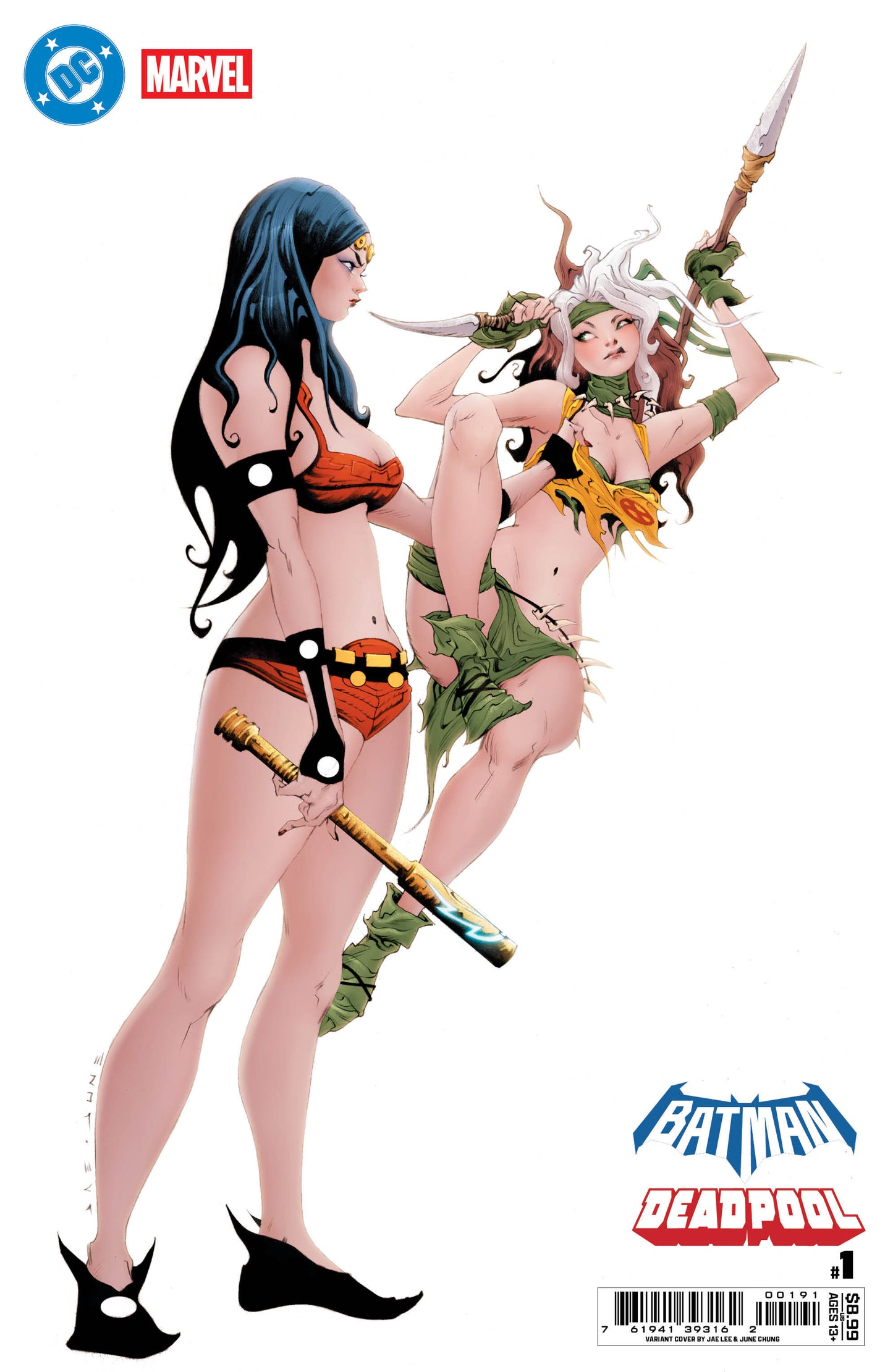 DC MARVEL BATMAN DEADPOOL #1 (ONE SHOT) CVR J JAE LEE BIG BARDA SAVAGE LAND ROGUE CARD STOCK VAR