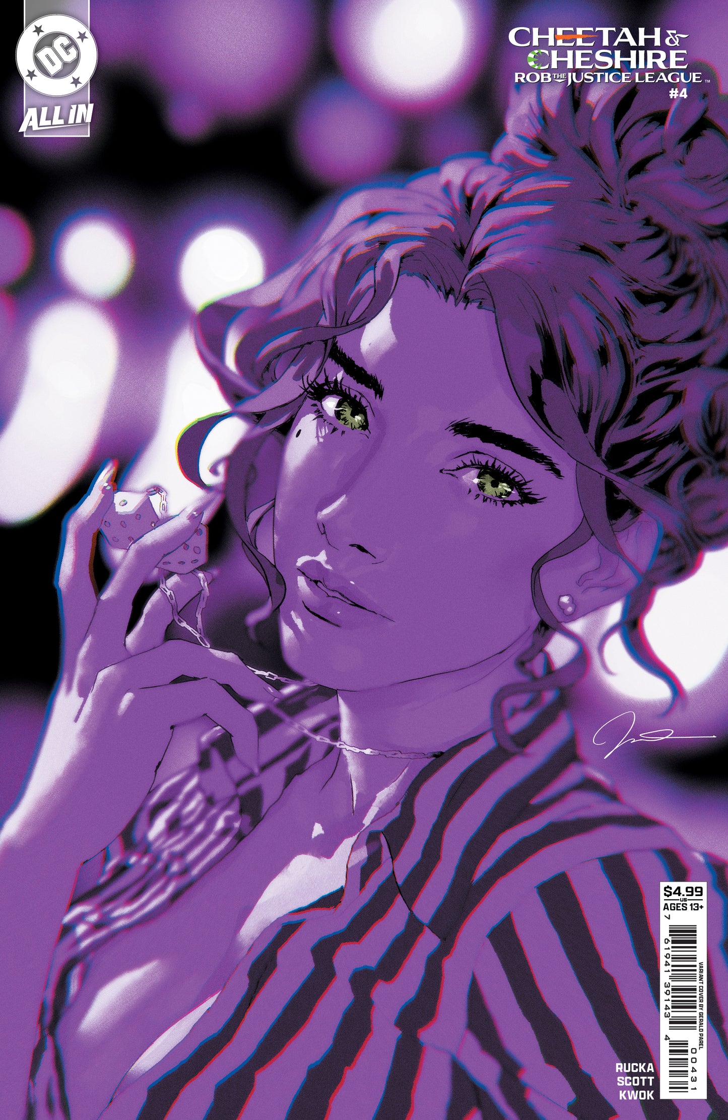 CHEETAH AND CHESHIRE ROB THE JUSTICE LEAGUE #4 (OF 6) CVR B GERALD PAREL CARD STOCK VAR