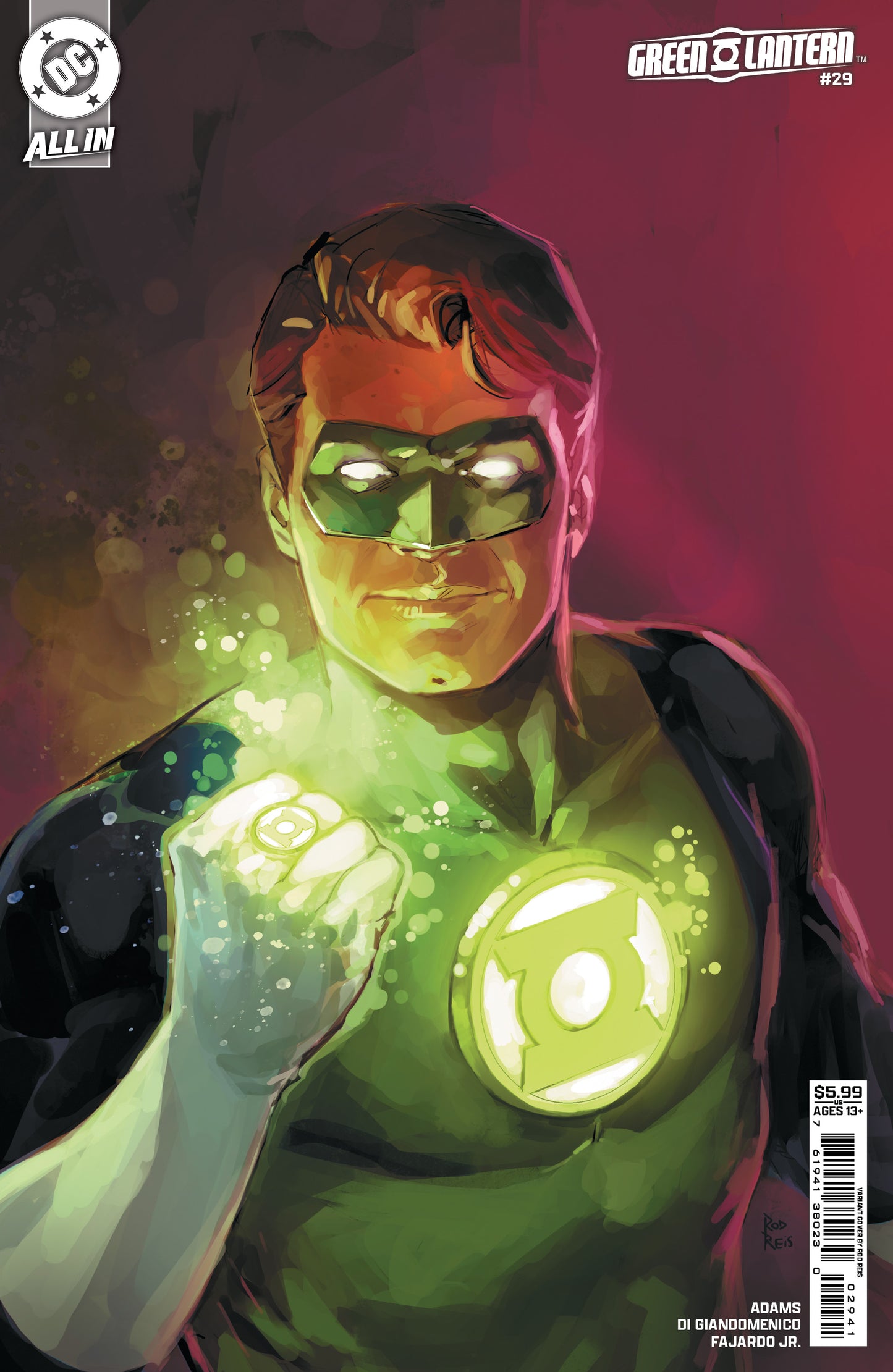GREEN LANTERN #29 CVR D ROD REIS CARD STOCK VAR
