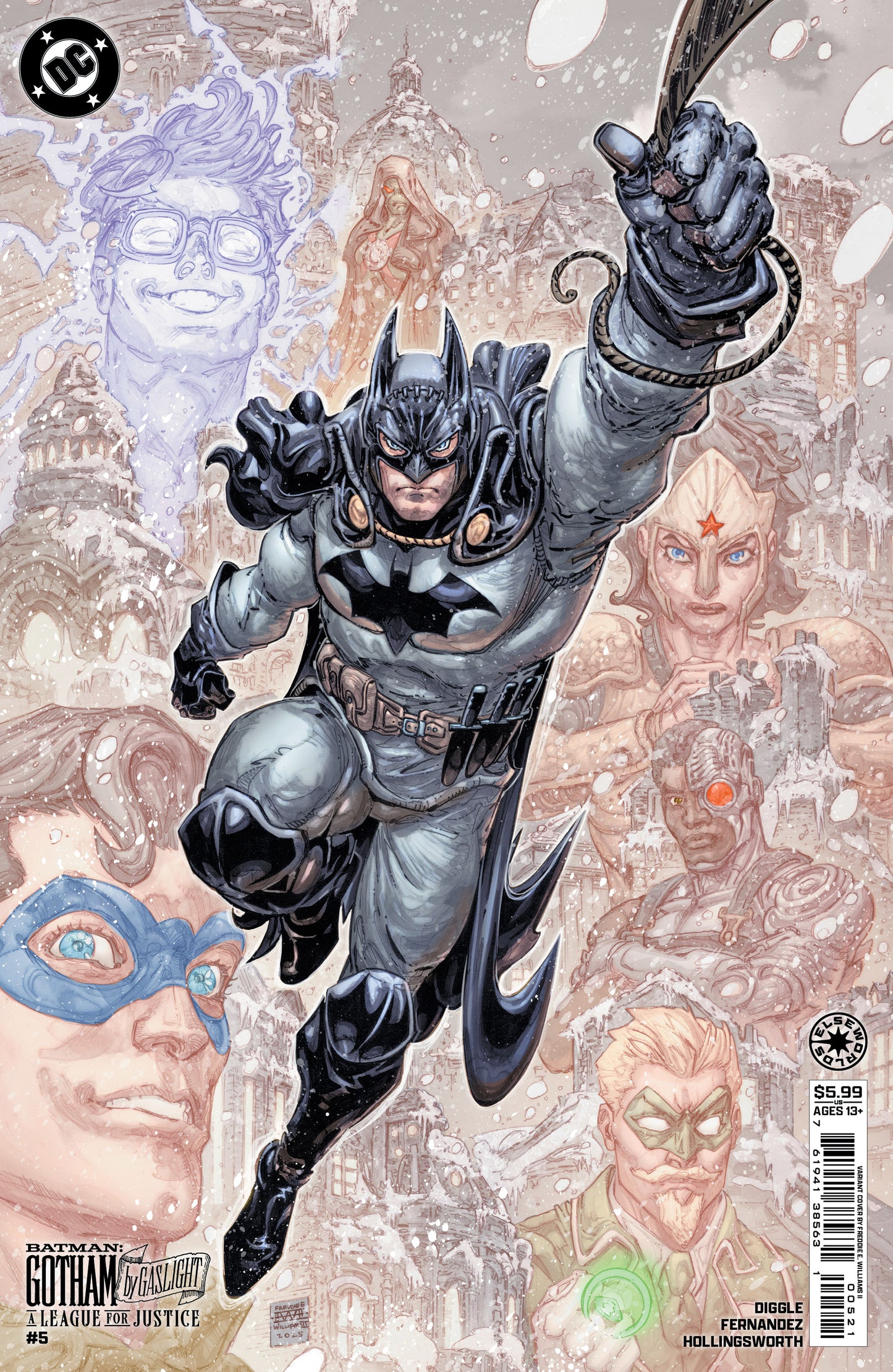 BATMAN GOTHAM BY GASLIGHT A LEAGUE FOR JUSTICE #5 (OF 6) CVR C FREDDIE E WILLIAMS II CARD STOCK VAR