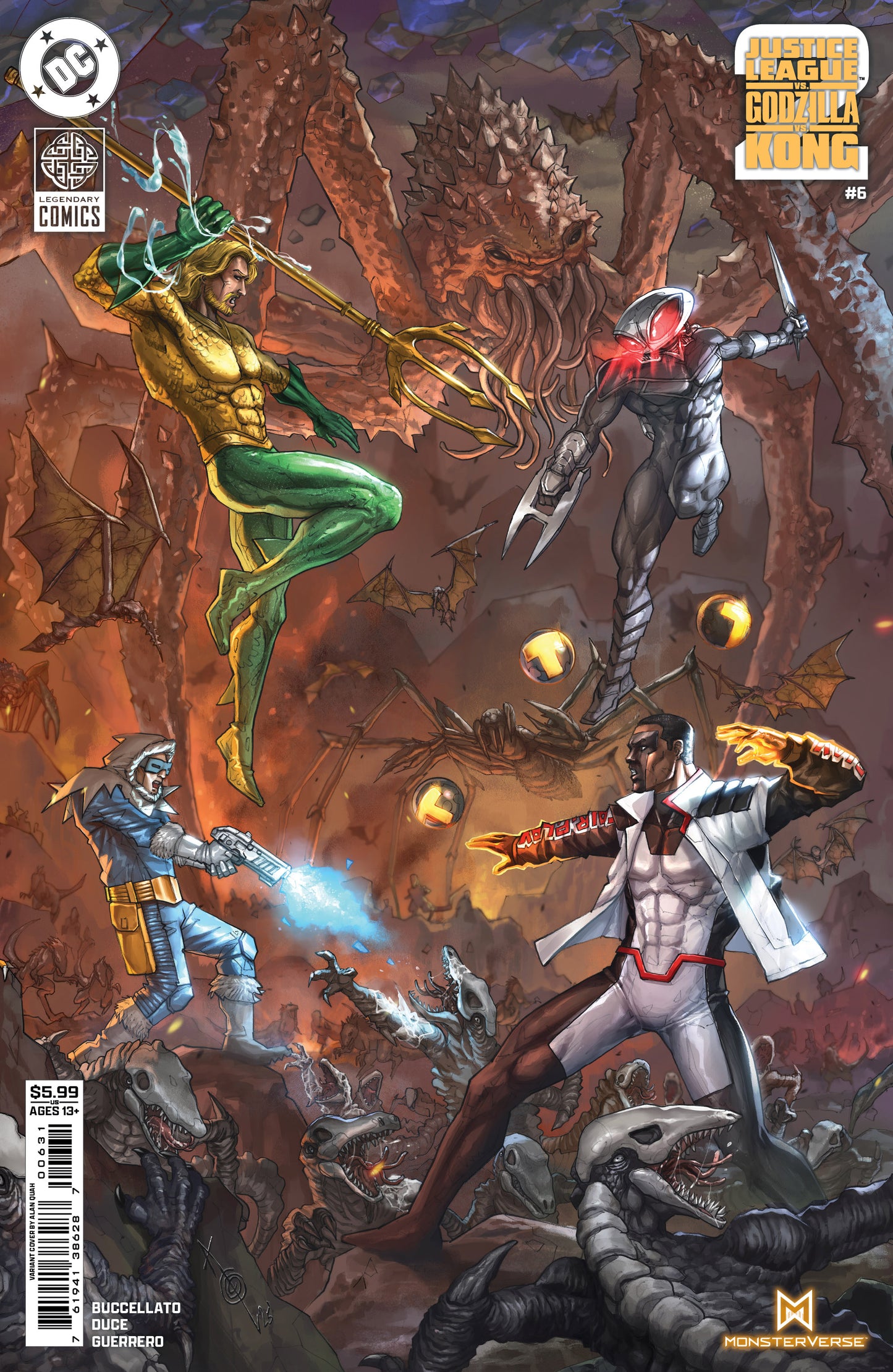 JUSTICE LEAGUE VS GODZILLA VS KONG 2 #6 (OF 7) CVR C ALAN QUAH CARD STOCK VAR