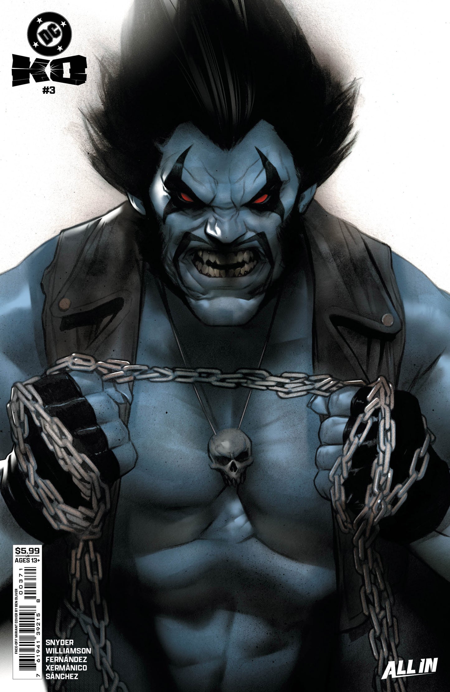 DC K.O. #3 (OF 5) CVR H BEN OLIVER FACE-OFF CARD STOCK VAR