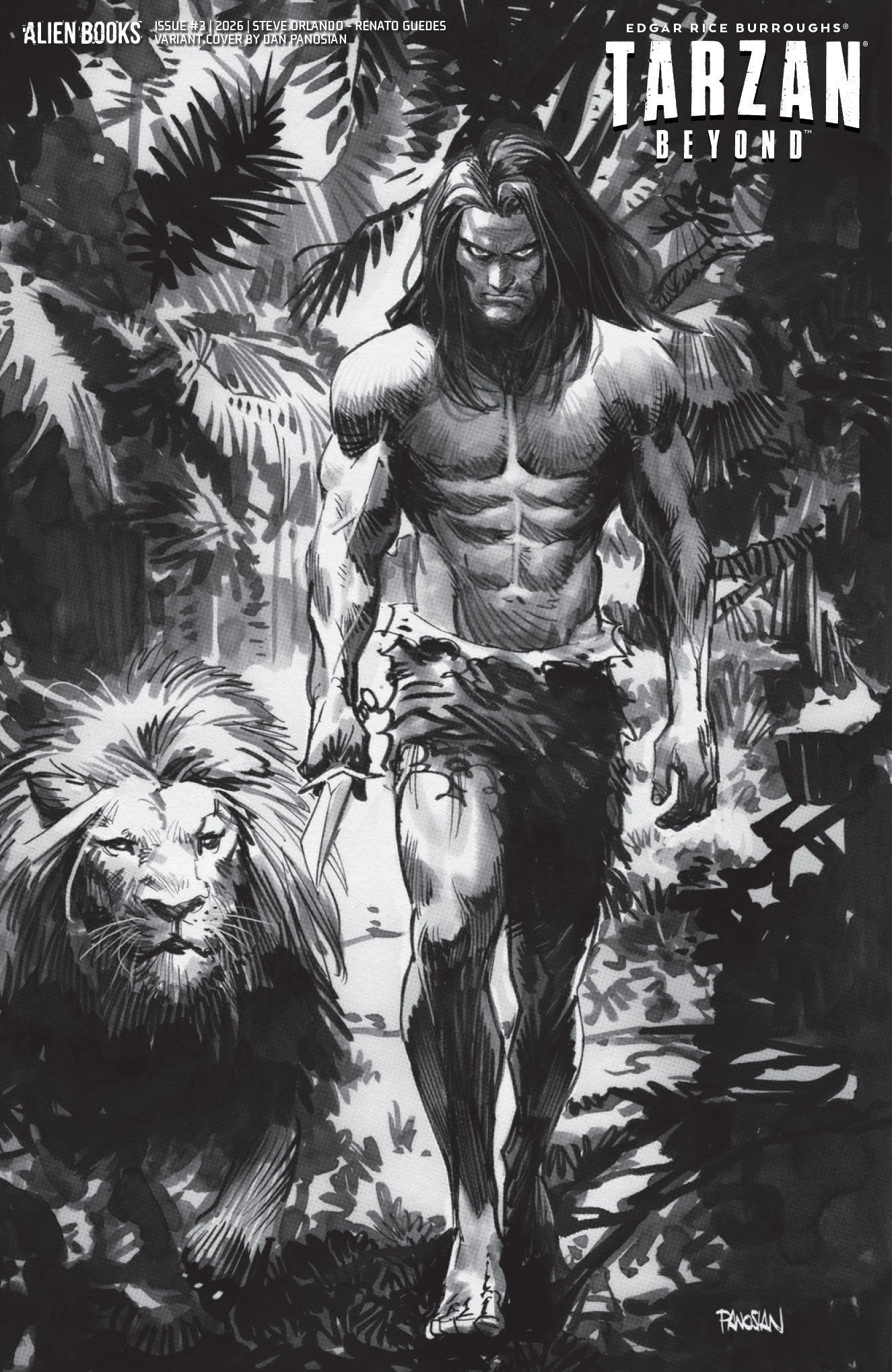 TARZAN BEYOND #3 VARIANT D (PANOSIAN B&W)