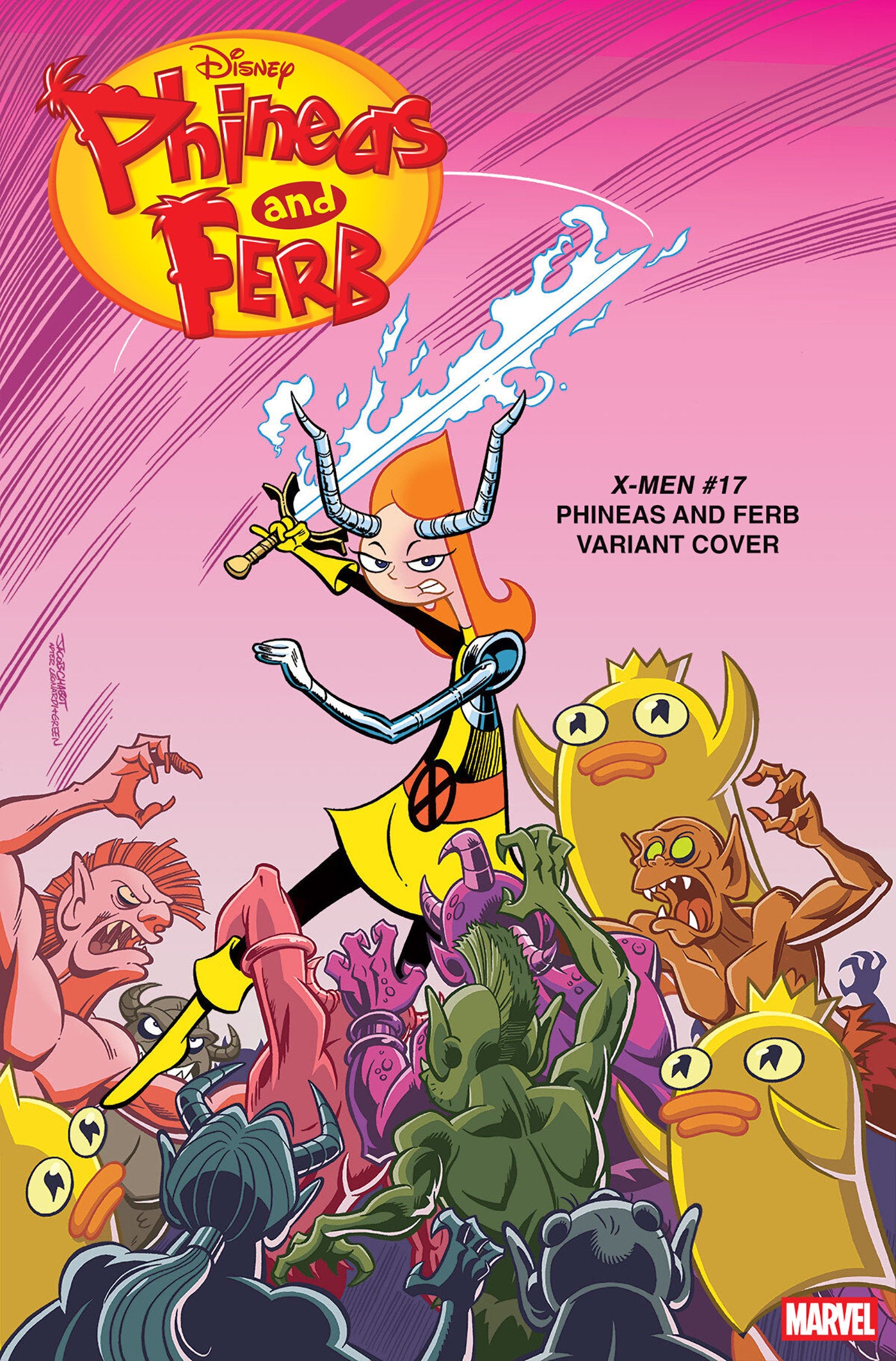 X-MEN #17 JACOB CHABOT PHINEAS AND FERB VARIANT