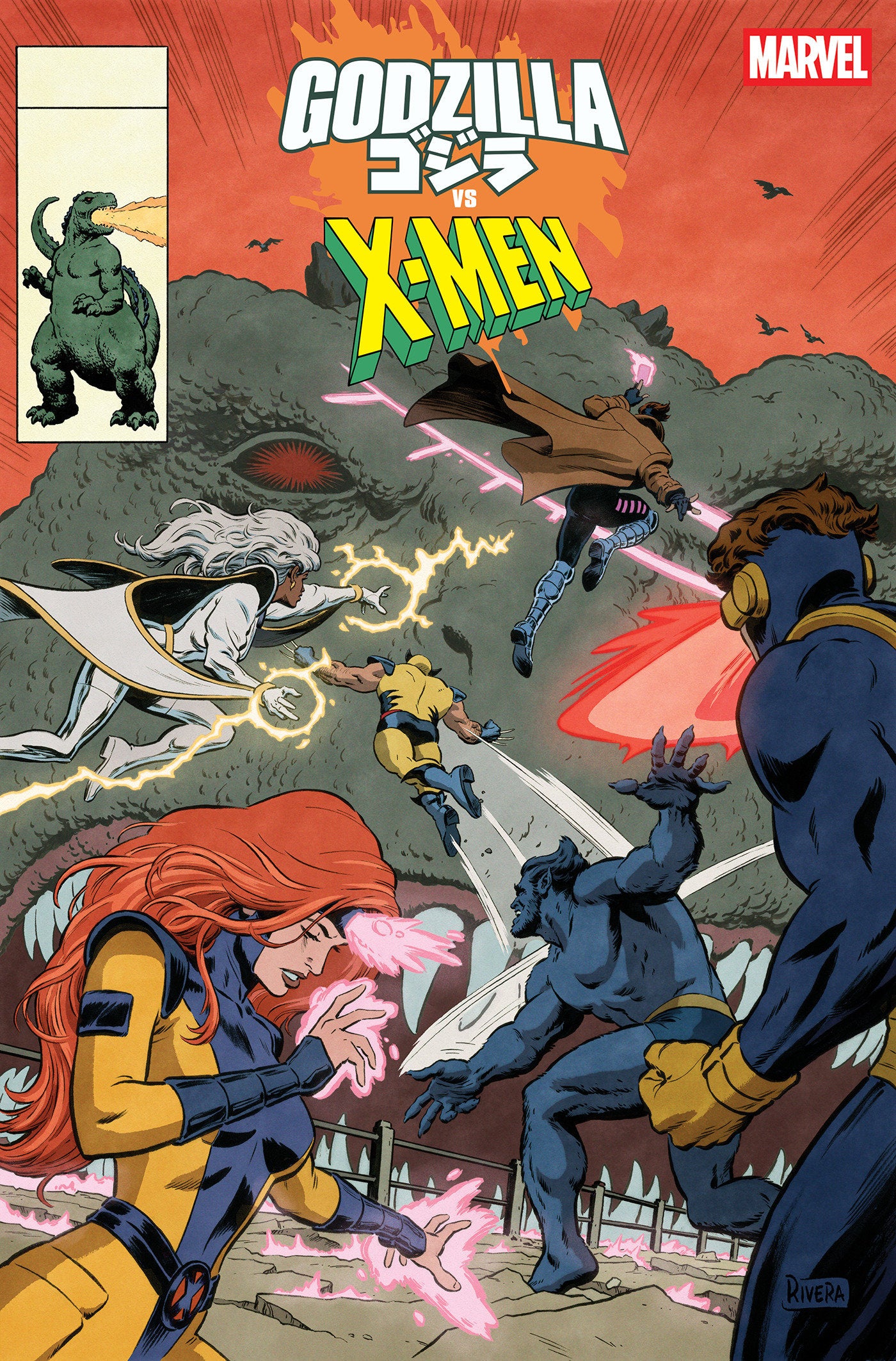 GODZILLA VS. X-MEN #1 PAOLO RIVERA GODZILLA KING OF THE MONSTERS HOMAGE VARIANT