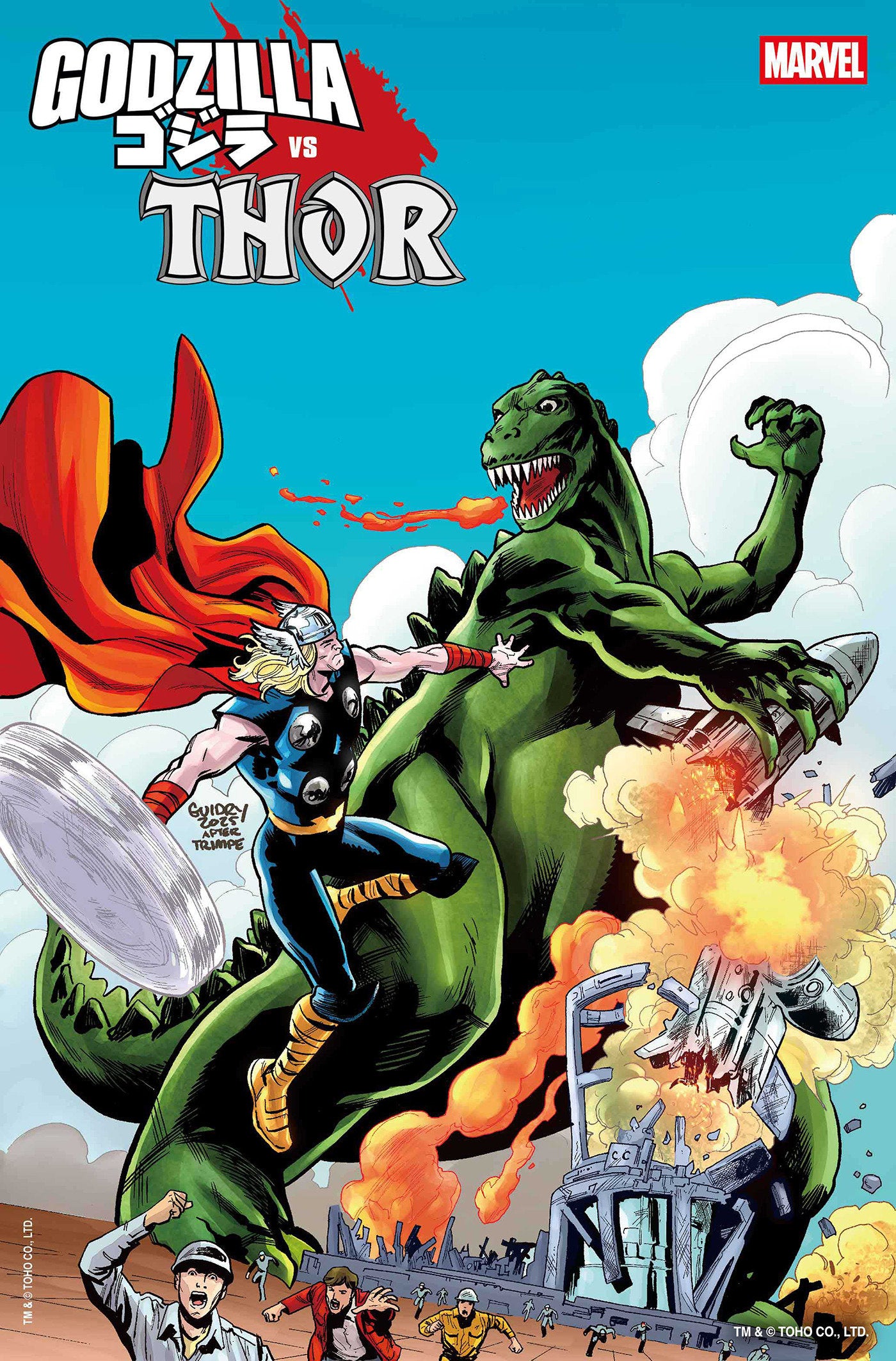 Godzilla Vs. Thor #1 Gavin Guidry Godzilla King Of The Monsters Homage Variant