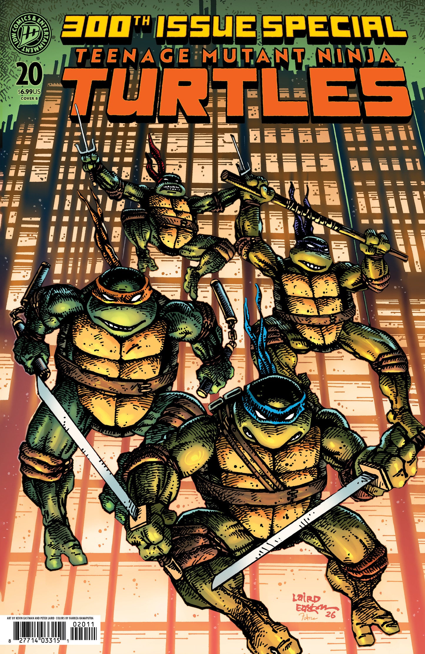 TEENAGE MUTANT NINJA TURTLES #20: 300TH ISSUE SPECIAL VARIANT B (EASTMAN & LAIRD)