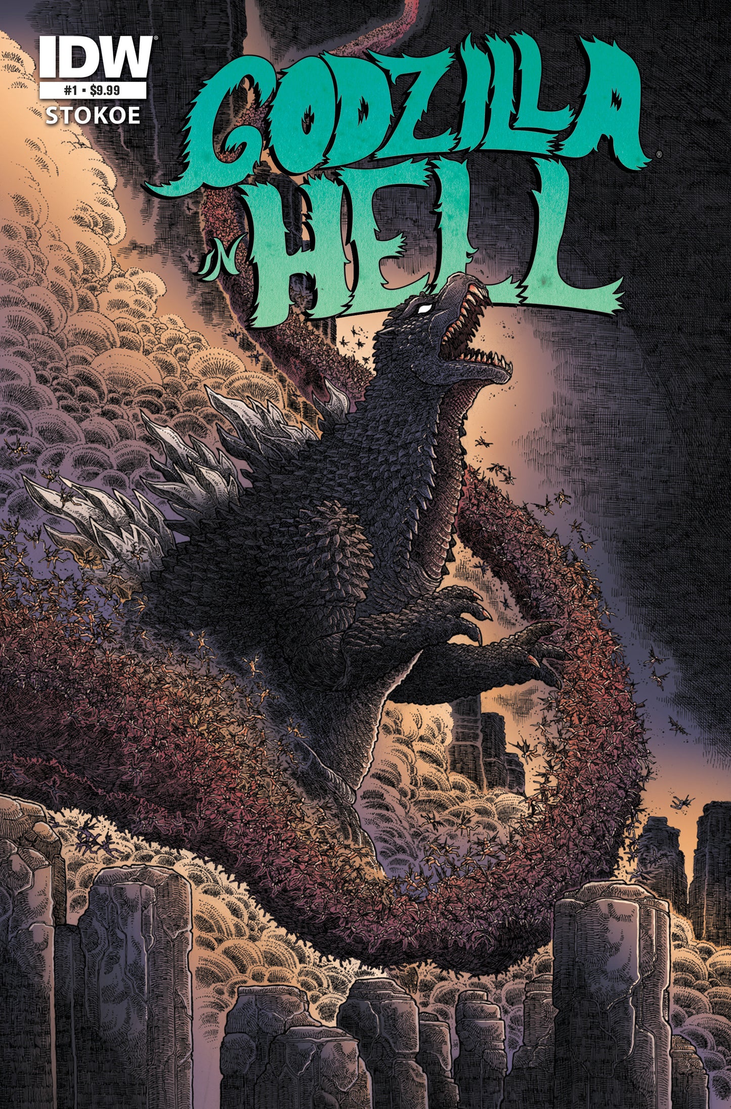 GODZILLA 70TH ANNIVERSARY FOIL CLASSICS: GODZILLA IN HELL #1 COVER A (STOKOE)
