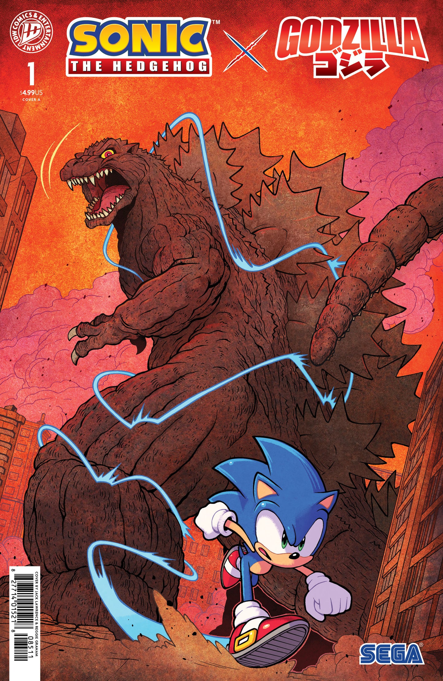 SONIC THE HEDGEHOG X GODZILLA #1 COVER A (LAWRENCE)