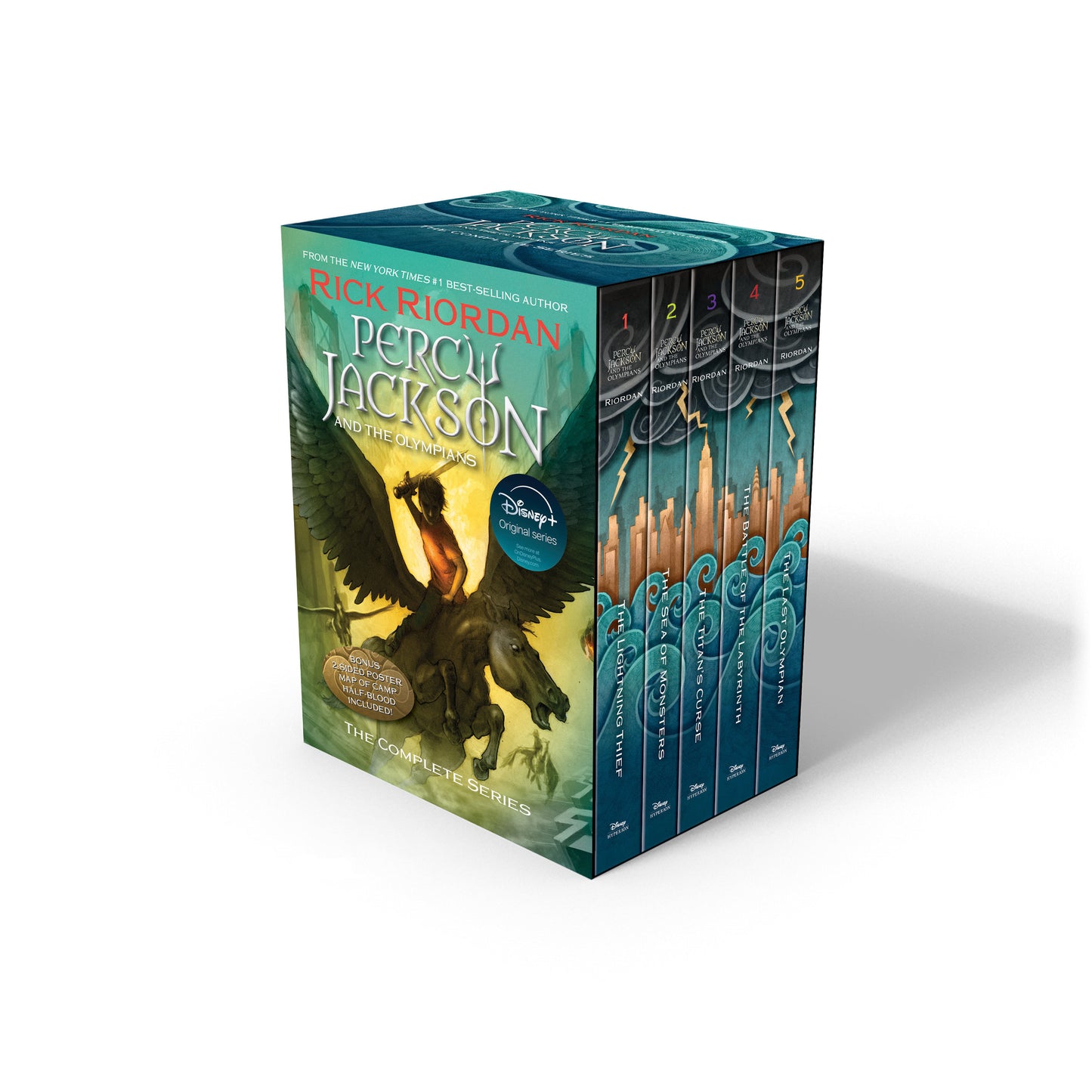 PERCY JACKSON AND THE OLYMPIANS 5 BOOK PAPERBACK BOXED SET (W/POSTER)