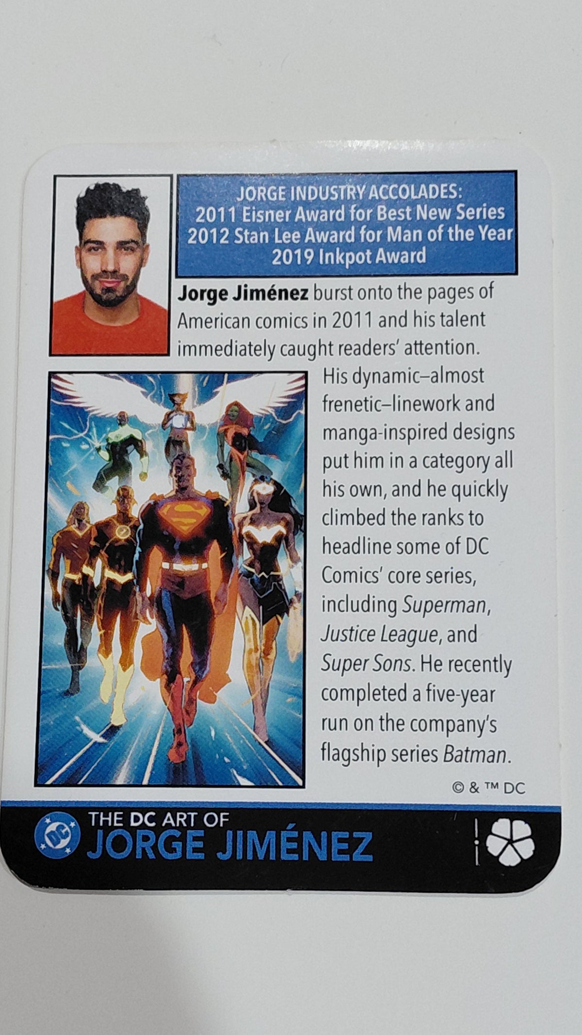 DC ART OF JORGE JIMENEZ CREATOR COLLECTIBLE TRADING CARD