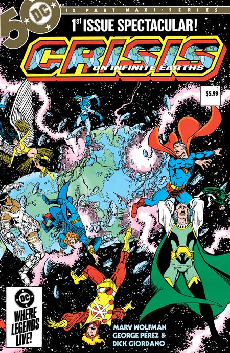 CRISIS ON INFINITE EARTHS #1 (OF 12) FACSIMILE EDITION CVR B GEORGE PEREZ WRAPAROUND FOIL VAR
