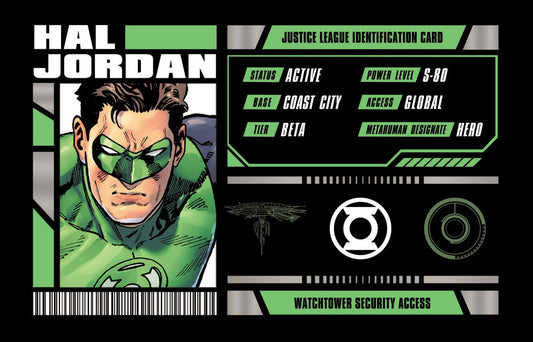 HAL JORDAN JUSTICE LEAGUE MEMBERSHIP CARD