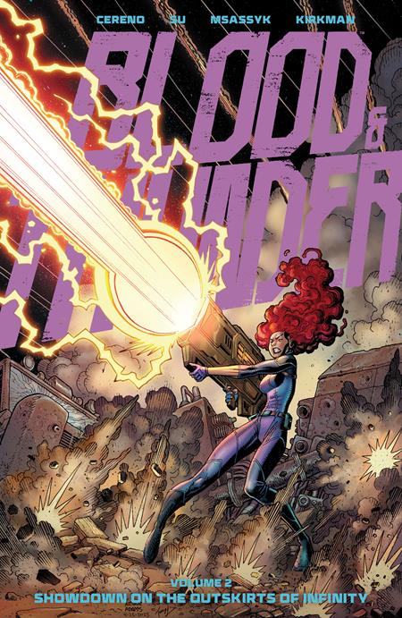 BLOOD & THUNDER TP VOL 02 SHOWDOWN ON THE OUTSKIRTS DIRECT MARKET EXCLUSIVE ARTHUR ADAMS & MSASSYK CVR (MR)