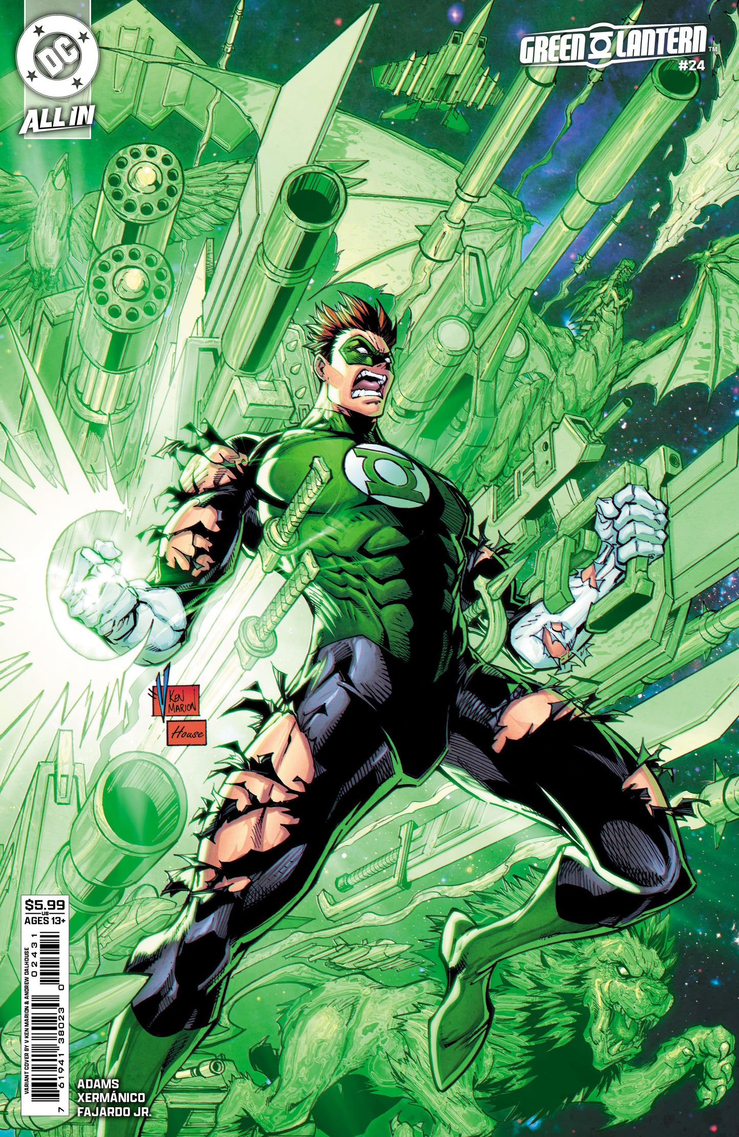 GREEN LANTERN #24 CVR C V KEN MARION CARD STOCK VAR
