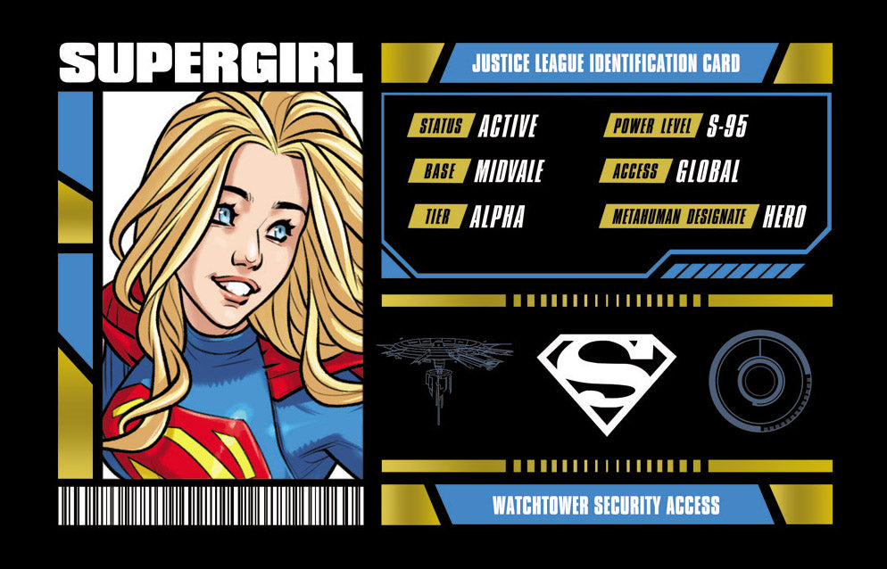 SUPERGIRL JUSTICE LEAGUE MEMBERSHIP CARD