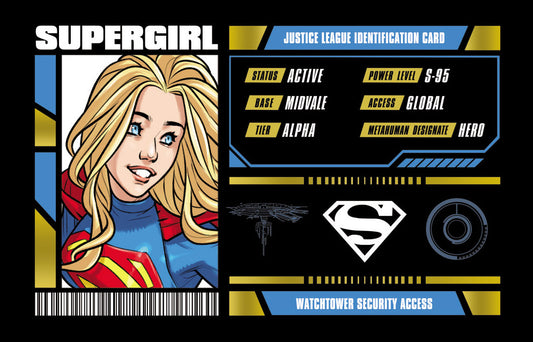 SUPERGIRL JUSTICE LEAGUE MEMBERSHIP CARD