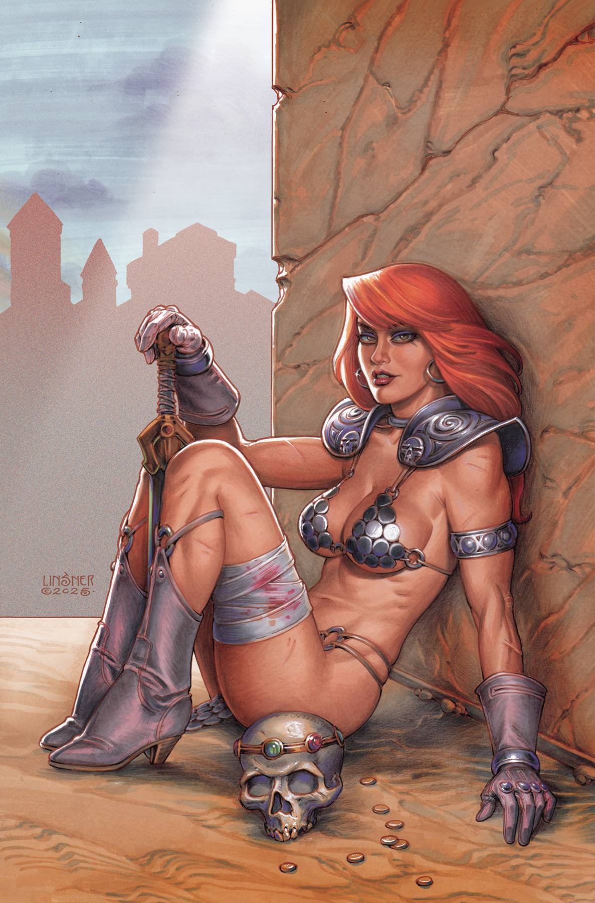 RED SONJA NOIR #1 (ONE SHOT) CVR F JOSEPH MICHEAL LINSNER LTD VIRGIN VAR