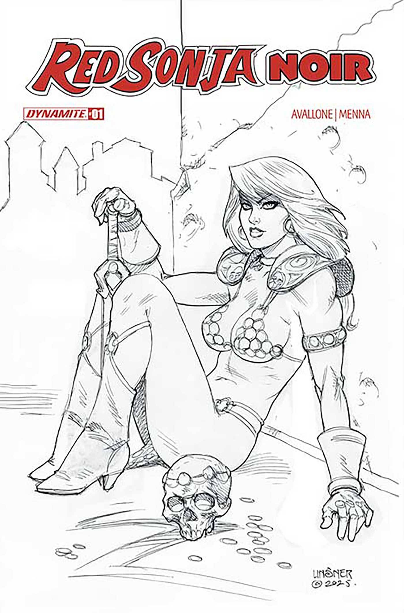 RED SONJA NOIR #1 (ONE SHOT) CVR H INC 1:15 JOSEPH MICHEAL LINSNER LINE ART VAR