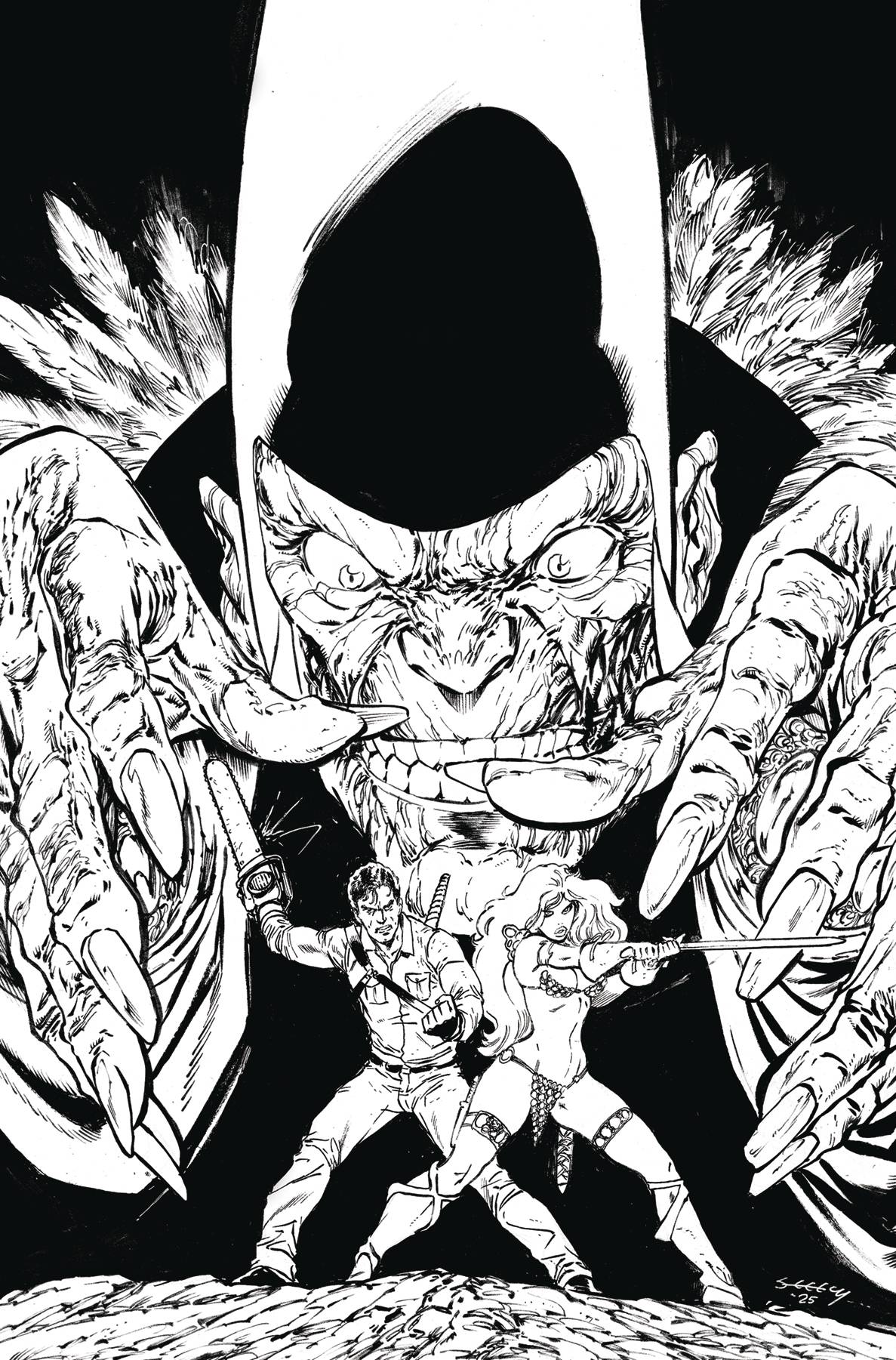 RED SONJA VS THE ARMY OF DARKNESS #3 CVR I INC 1:15 TIM SEELEY LINE ART VIRGIN VAR