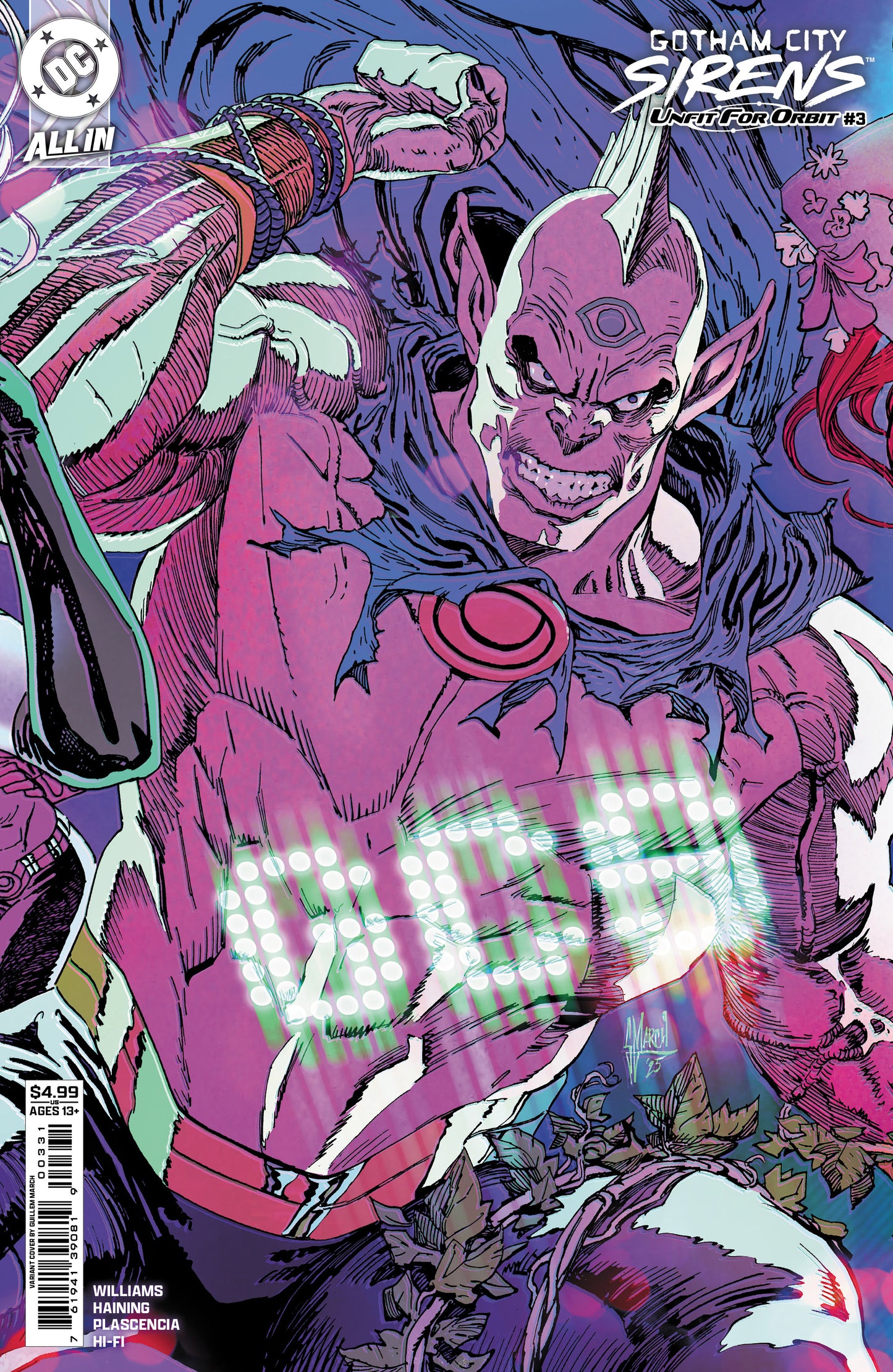 GOTHAM CITY SIRENS UNFIT FOR ORBIT #3 (OF 5) CVR C GUILLEM MARCH CONNECTING CARD STOCK VAR