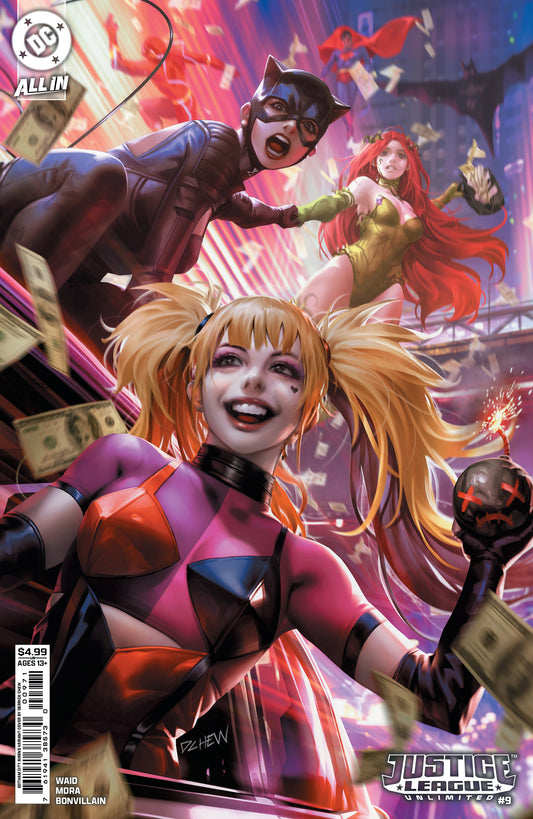 JUSTICE LEAGUE UNLIMITED #9 CVR E DERRICK CHEW GOTHAM CITY SIRENS CARD STOCK VAR (WE ARE YESTERDAY)