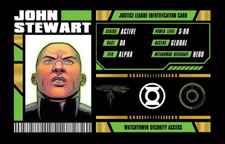 JOHN STEWART JUSTICE LEAGUE MEMBERSHIP CARD