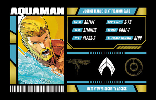 AQUAMAN JUSTICE LEAGUE MEMBERSHIP CARD