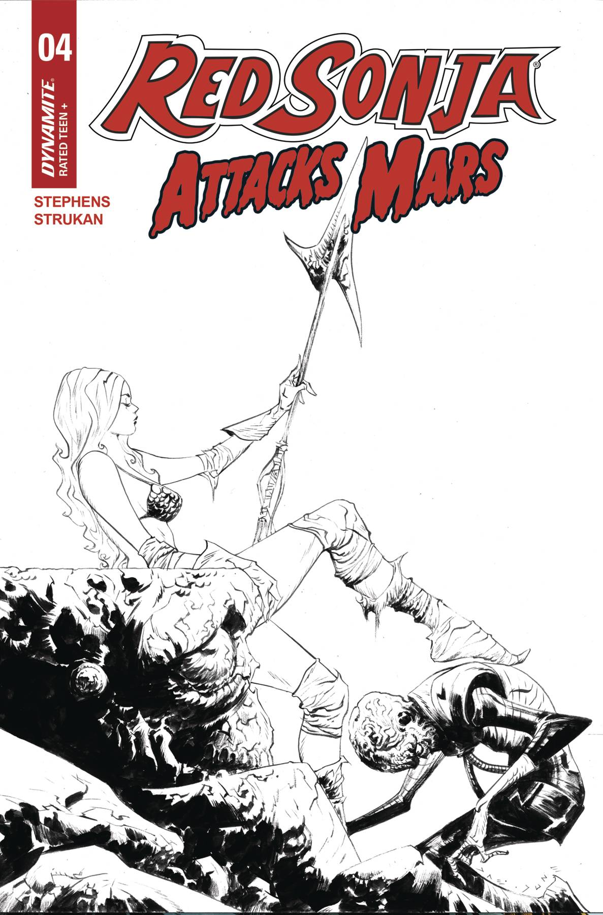 RED SONJA ATTACKS MARS #4 (OF 4) CVR E INC 1:10 JAE LEE LINE ART VAR