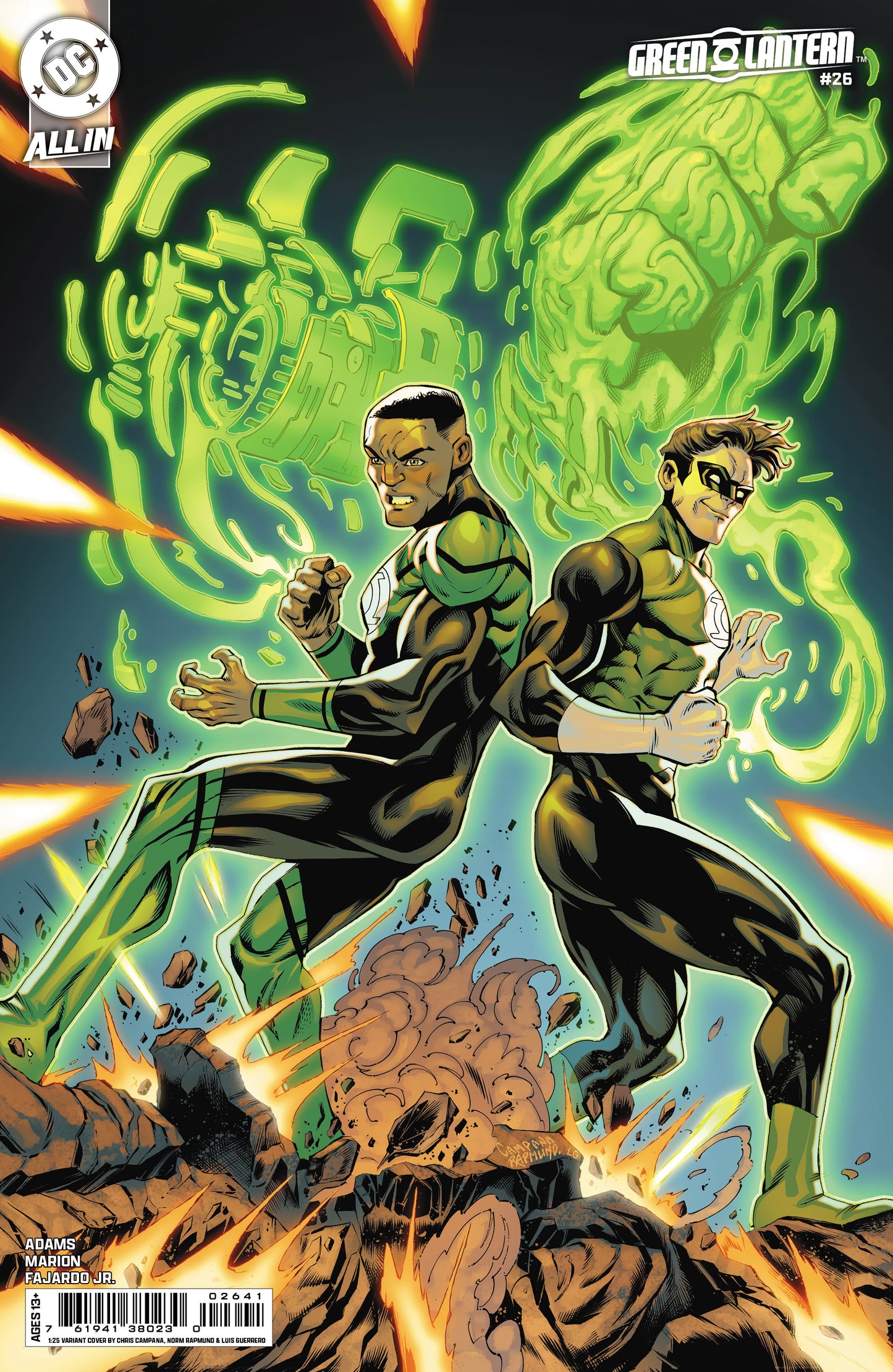 GREEN LANTERN #26 CVR E INC 1:25 CHRIS CAMPANA & NORM RAPMUND CARD STOCK VAR (STARBREAKER SUPREMACY)