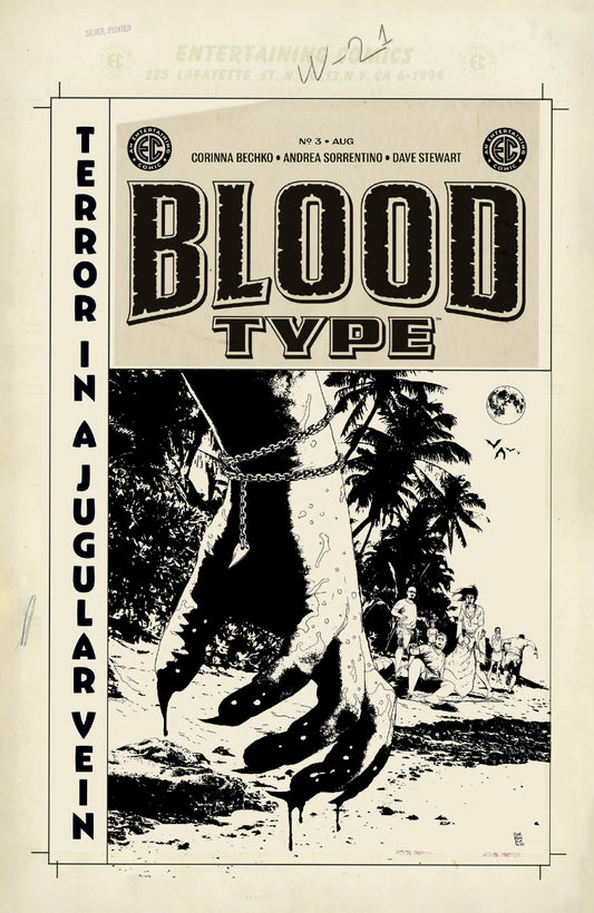 EC BLOOD TYPE #3 (OF 4) CVR D INC 1:20 ANDREA SORRENTINO B&W ARTIST EDITION VAR