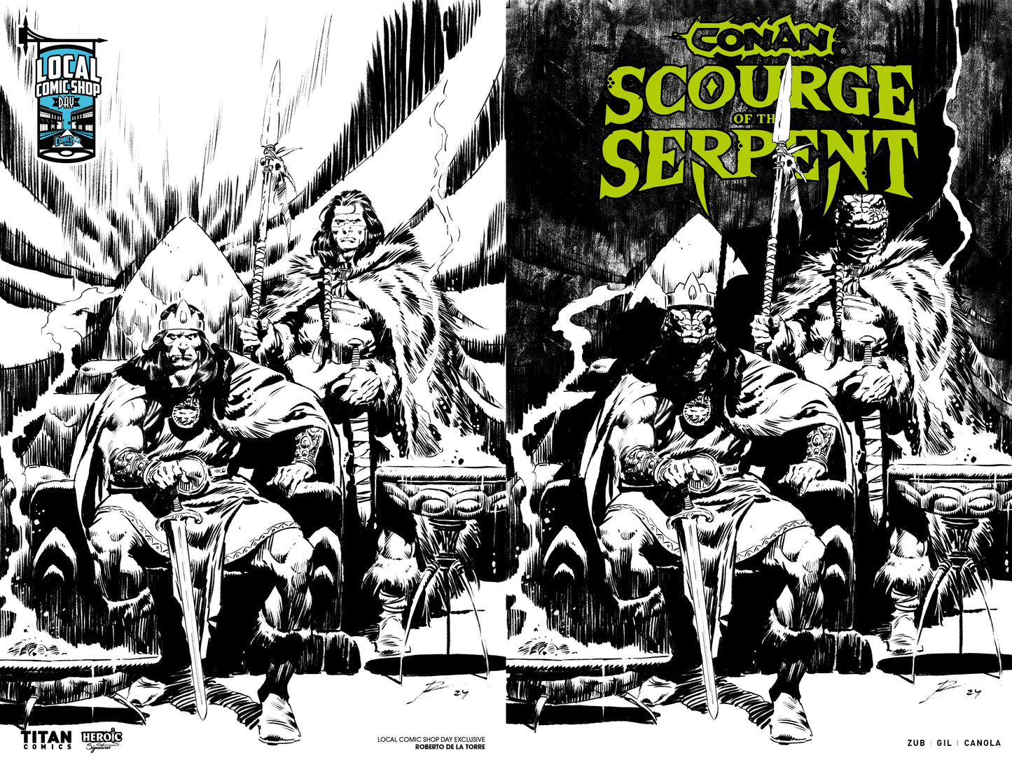 CONAN THE BARBARIAN SCOURGE OF THE SERPENT #1 (OF 4) CVR J  ROBERTO DE LA TORRE LCSD EXCLUSIVE INKS WRAPAROUND VAR (MR)