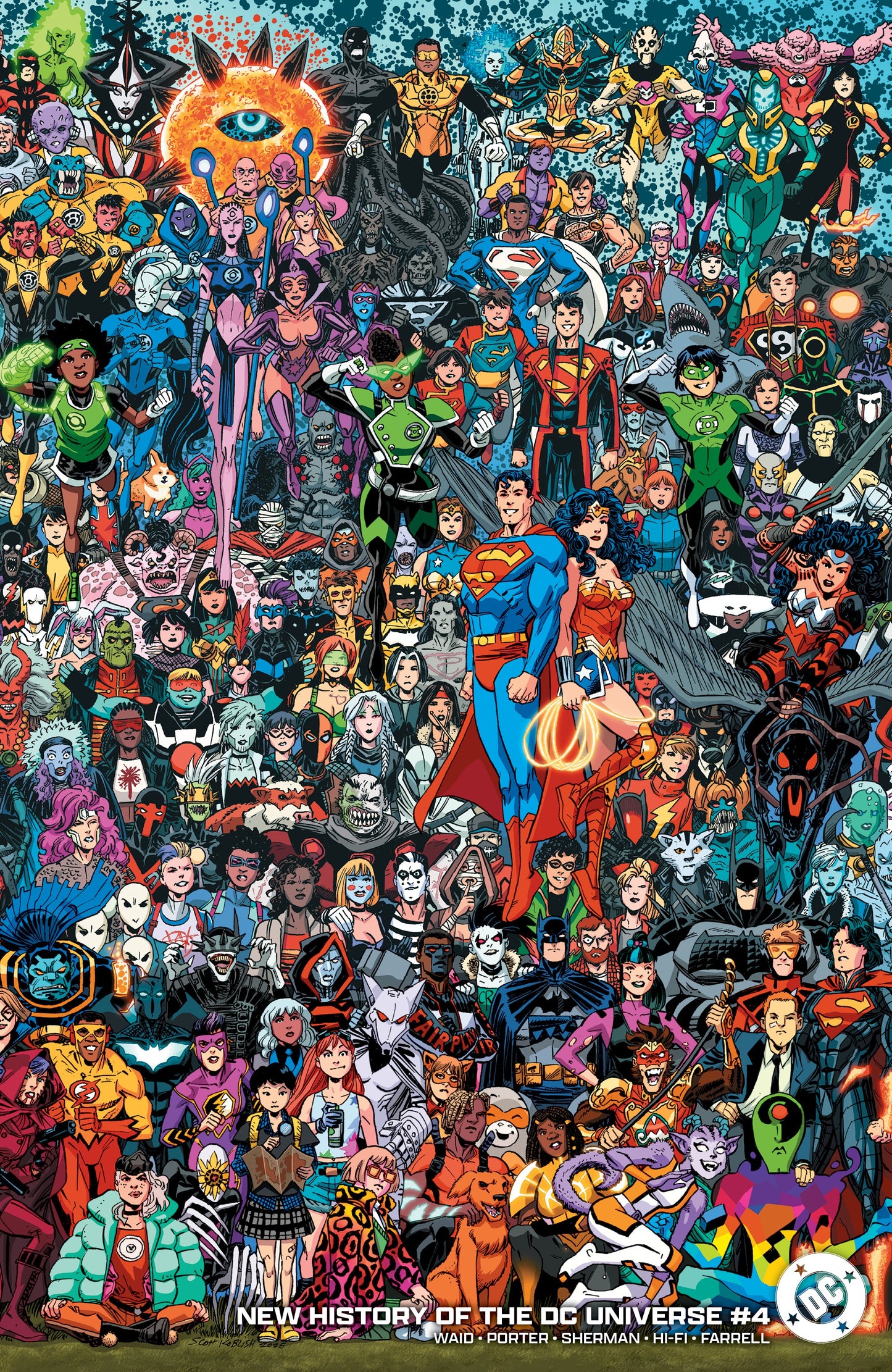 NEW HISTORY OF THE DC UNIVERSE #4 (OF 4) CVR D SCOTT KOBLISH LEGACY WRAPAROUND CARD STOCK VAR