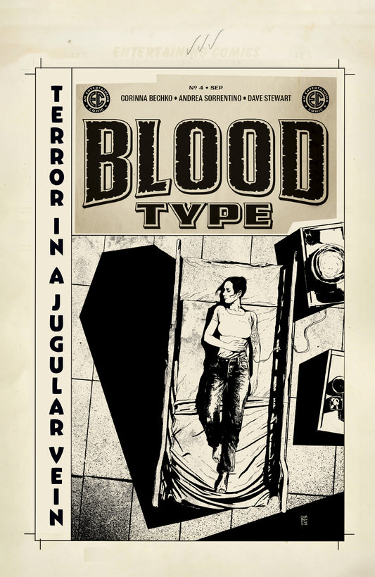 EC BLOOD TYPE #4 (OF 4) CVR D INC 1:20 ANDREA SORRENTINO B&W ARTIST EDITION VAR