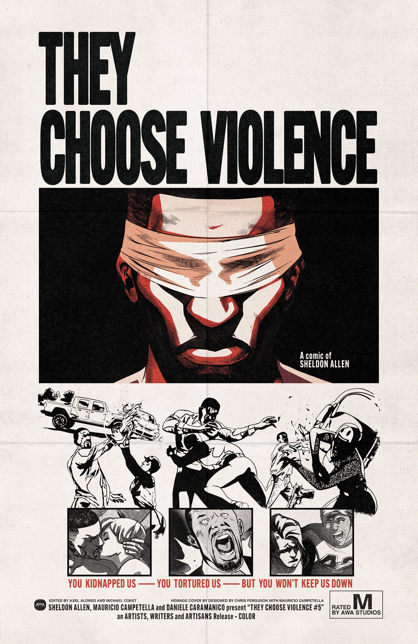 THEY CHOOSE VIOLENCE #5 (OF 5) CVR B CHRIS FERGUSON & MAURICIO CAMPETELLA BLAXPLOITATION FILM HOMAGE VAR (MR)