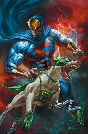 BLUE FALCON & DYNOMUTT #2 CVR E LUCIO PARRILLO METAL PREMIUM CVR VAR